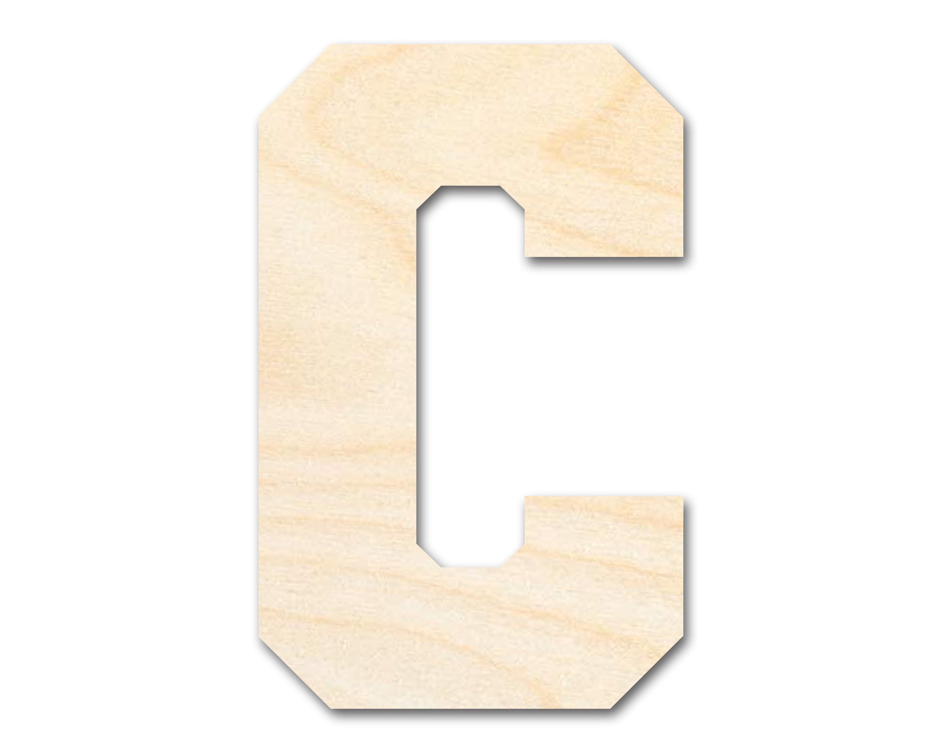 DIY Unfinished C - Shape Wood Varsity Team Font Cutouts up to 46 Inches