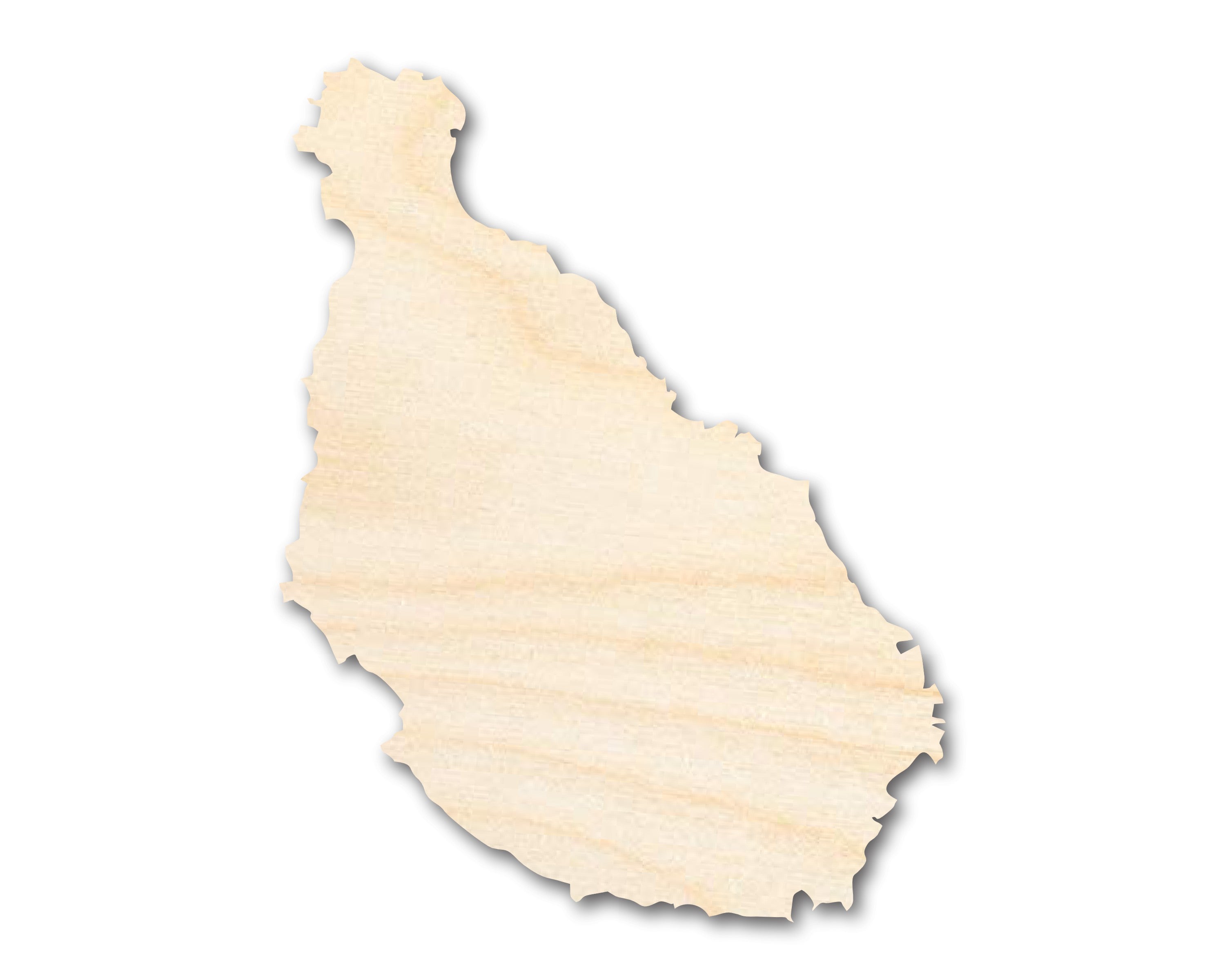 Unfinished Baltic Birch Wood Santiago Island Shape - Ideal for Cabo Verde Inspired DIY Crafts, Sizes up to 46 Inches