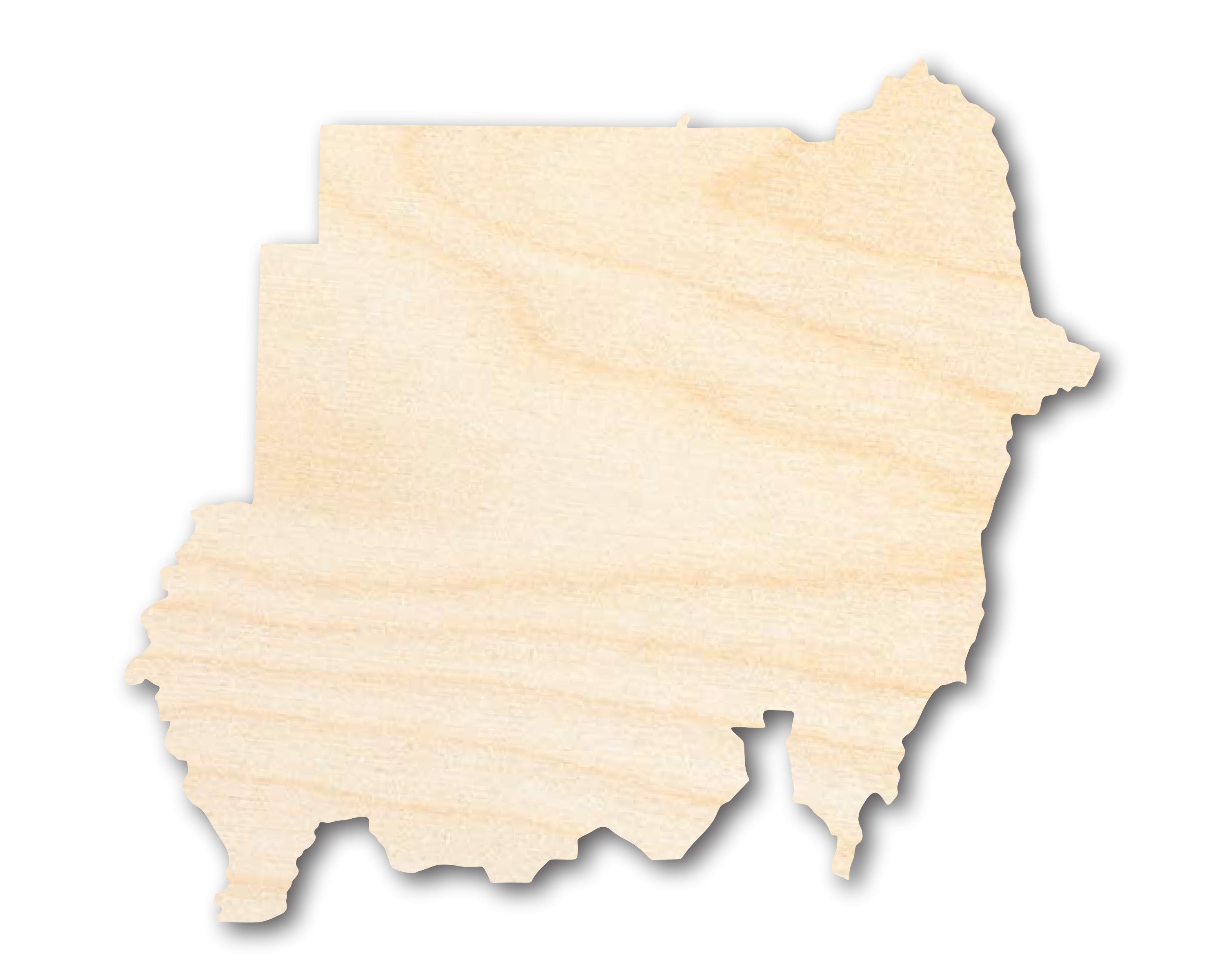 Unfinished Baltic Birch Wood Sudan Country Shape - Ideal North Africa Craft for Up to 46 DIY Projects