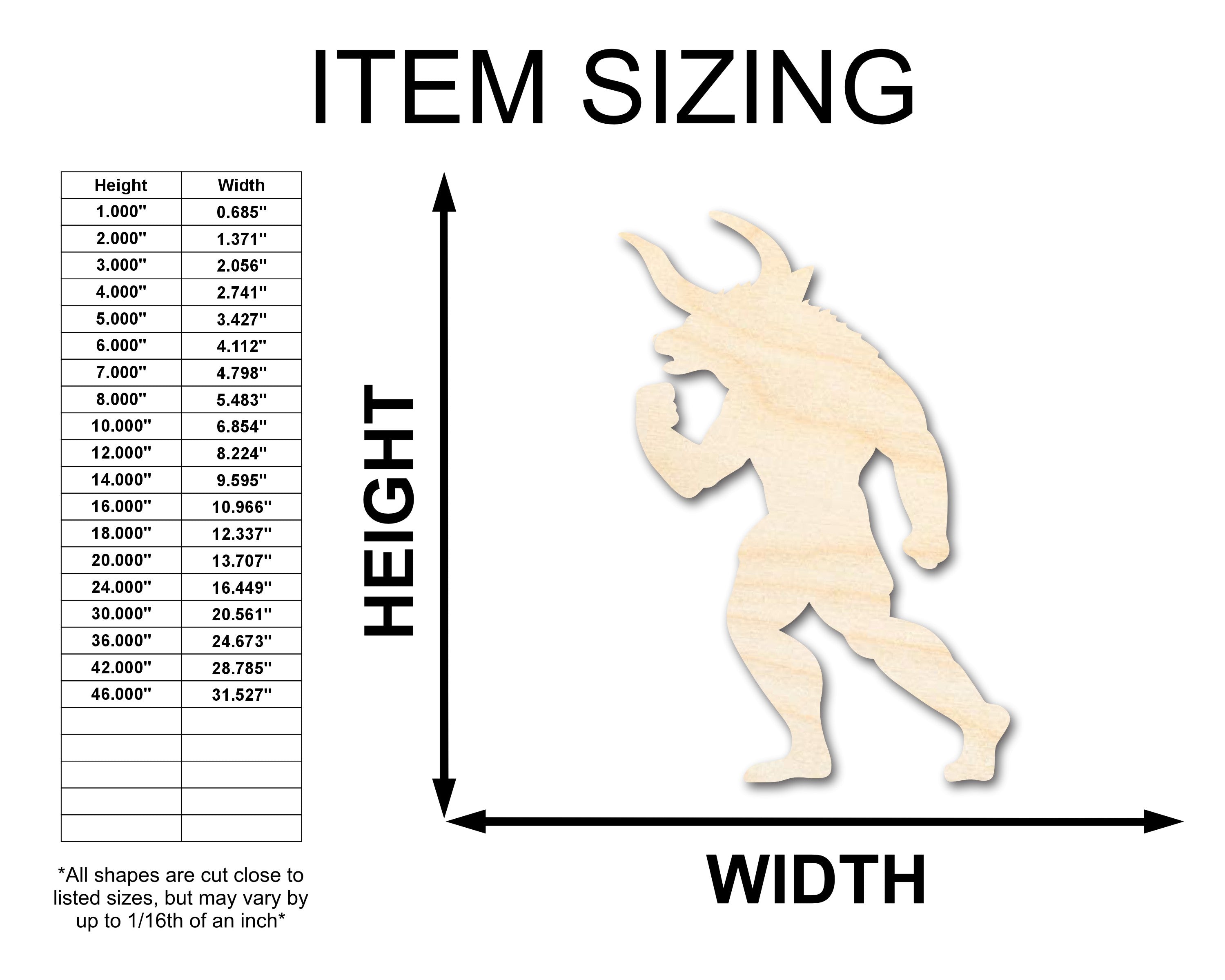 DIY Unfinished Baltic Birch Minotaur Silhouette Craft Cutout up to 46 Inches