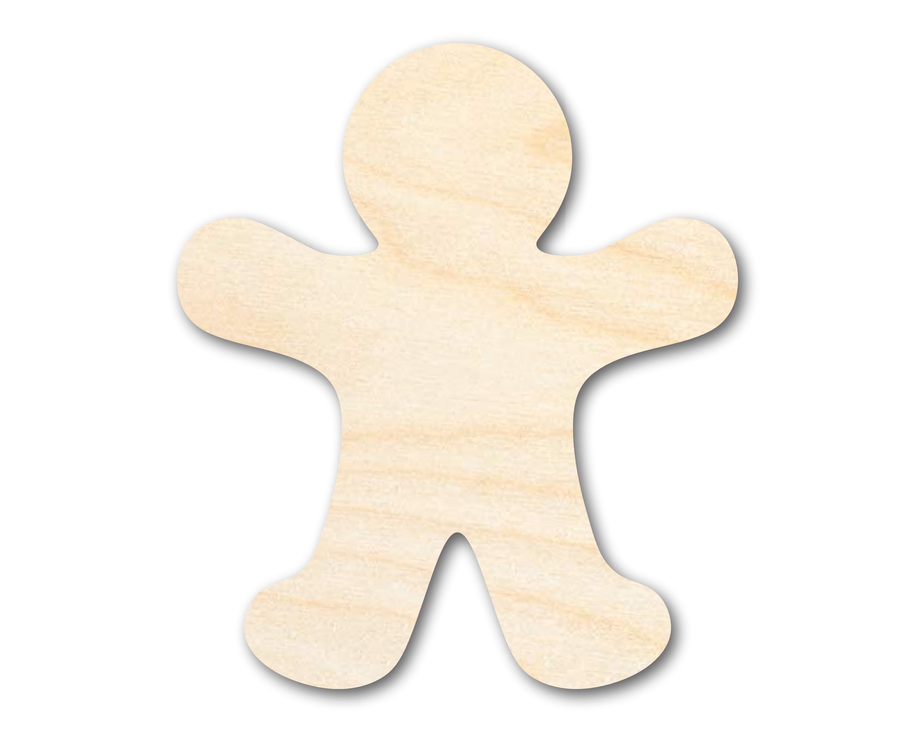 Enhanced Unfinished Wood Gingerbread Man Shape for DIY Crafts