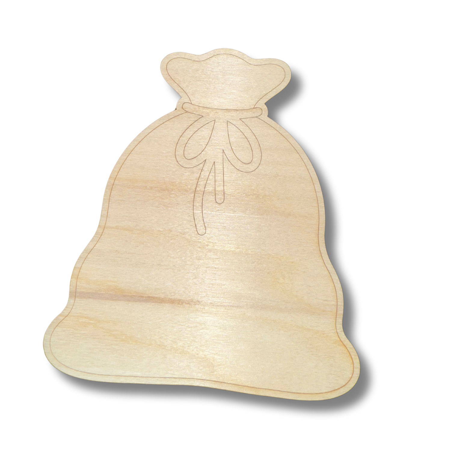Unfinished Wood Hand - Etched Santa's Sack - Shaped DIY Paint - by - Line Crafts, Available for Up to 30 DIY Projects