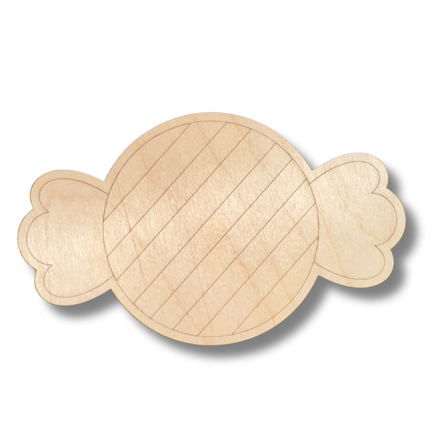 Unfinished Wood Etched Round Candy-Shaped DIY Paint By Line Crafts, Suitable for Up to 30 DIY Projects
