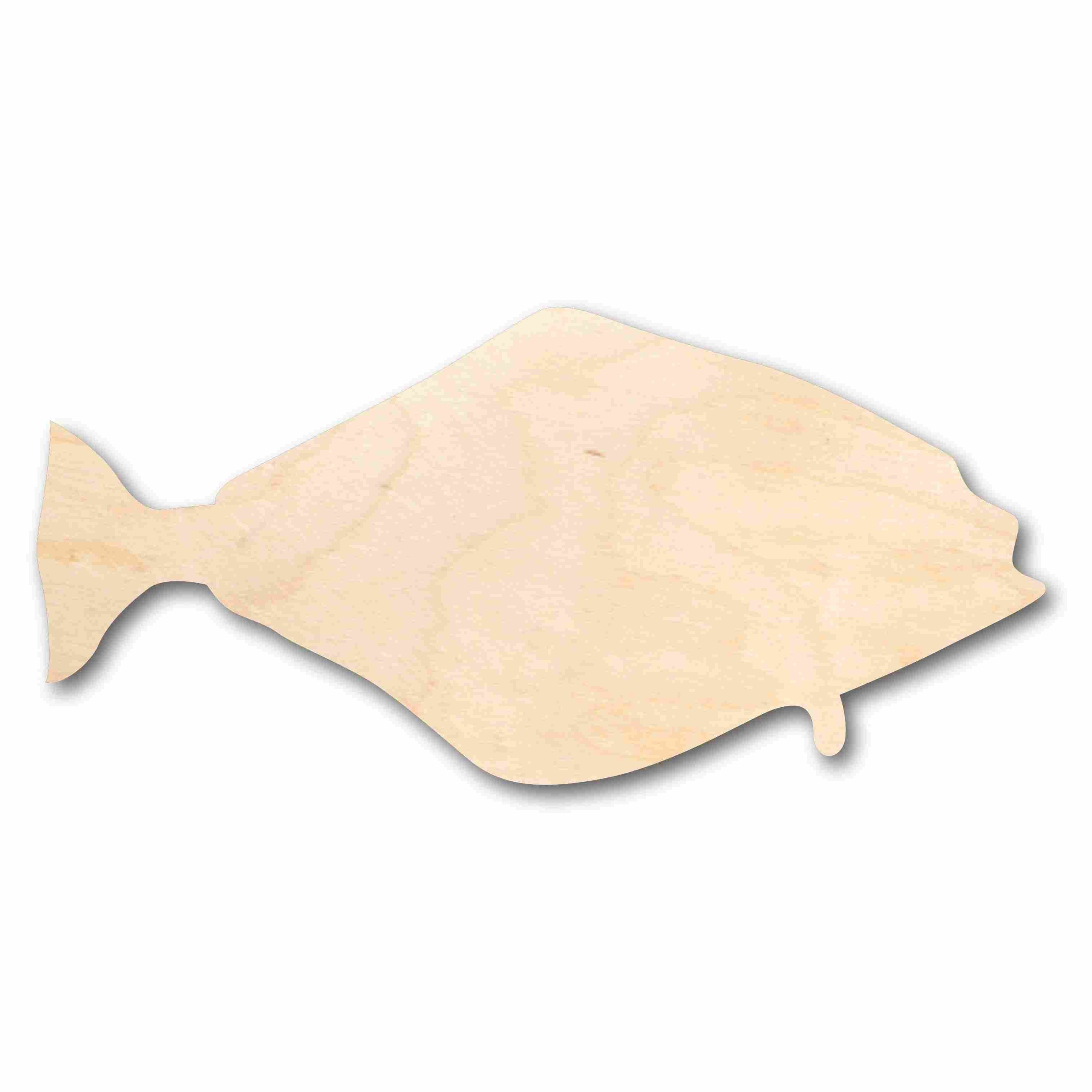 Unfinished Baltic Birch Wood Halibut Fish Silhouette for Do - It - Yourself Crafts up to 46 Inches