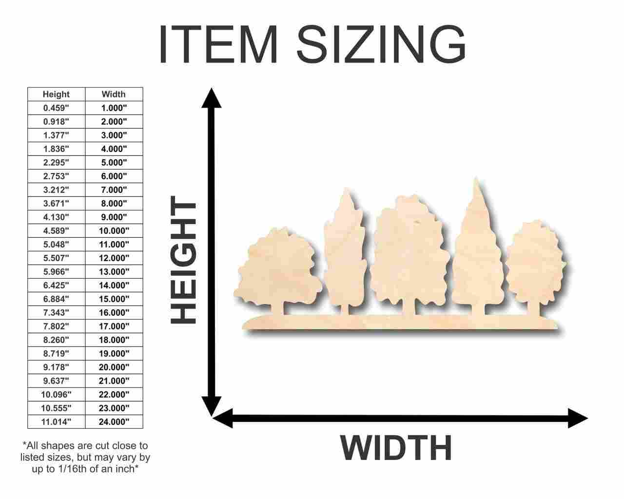 DIY Unfinished Wood Forest Shape - Ideal for Nature & Tree Crafts up to 46