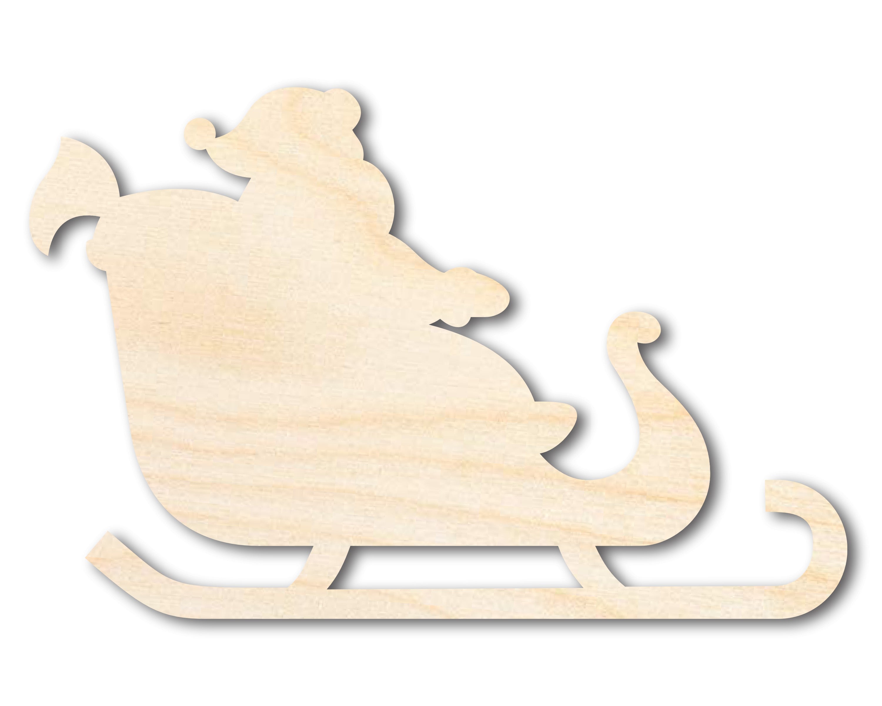Unfinished DIY Wood Santa in Sleigh Shape - Ideal Craft Supplies for Up to 46 DIY Projects