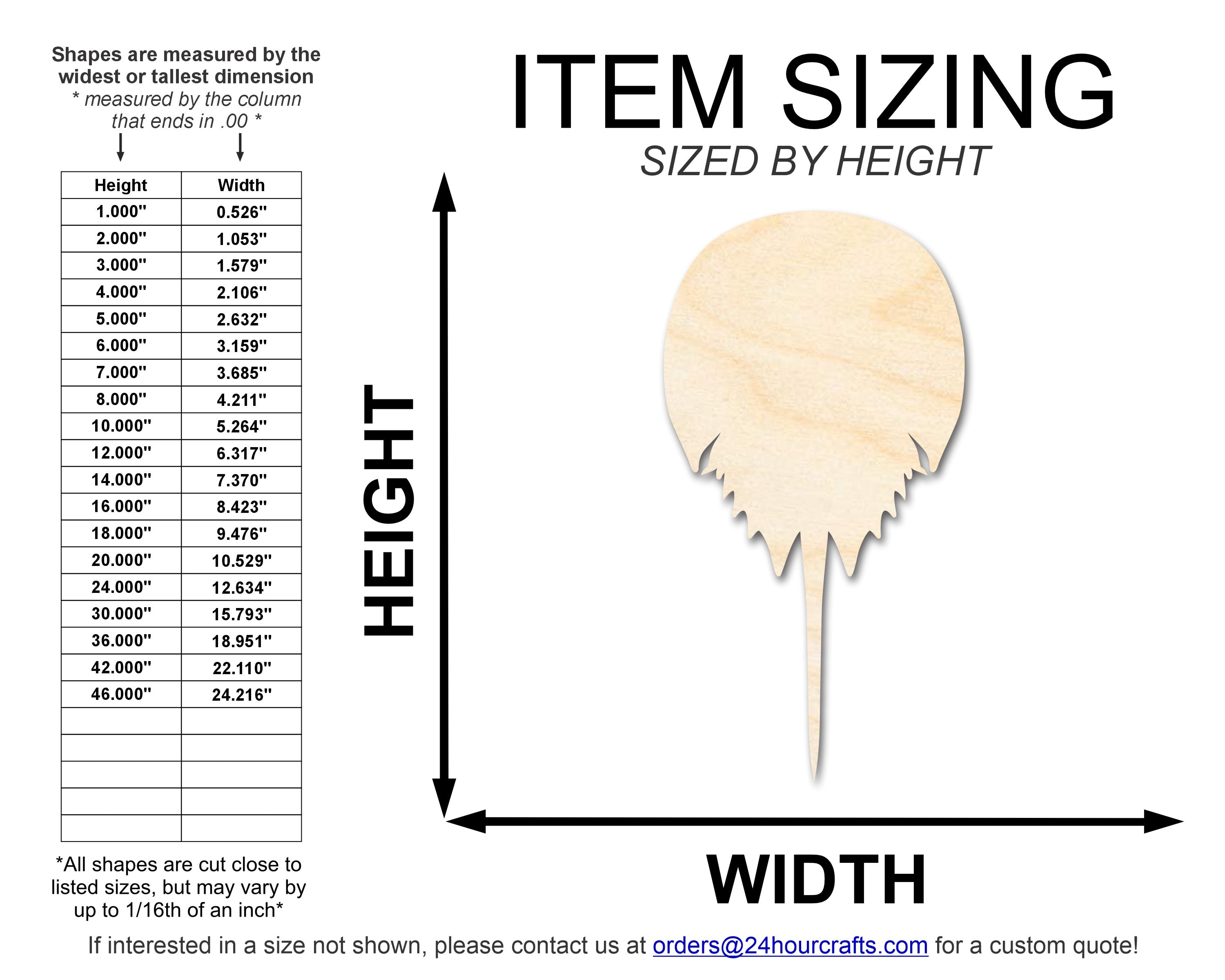 Unfinished Baltic Birch Wood Horseshoe Crab Shape for Up to 46 DIY Projects