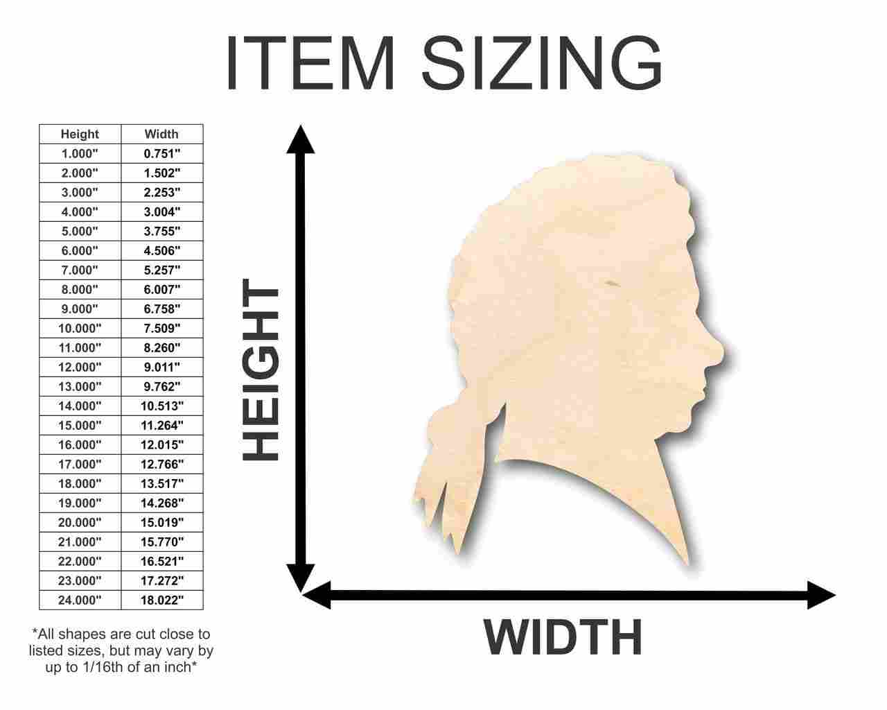 Unfinished Wood DIY Craft in Mozart Shape for Music and History Enthusiasts - Up to 46 Pieces Available