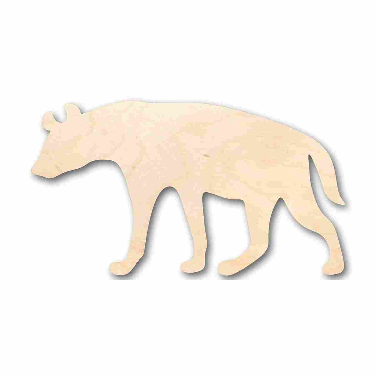 Unfinished DIY Wood Craft in Hyena Shape for Animal and Wildlife Projects - Sizes up to 46 Inches