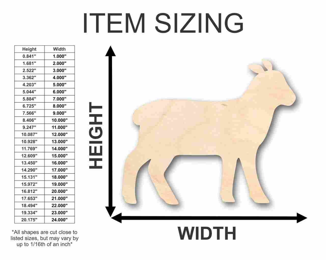 Unfinished Baltic Birch Wood Lamb and Sheep Shaped Farm Animal DIY Craft Supplies up to 46 Pieces for Creative Projects