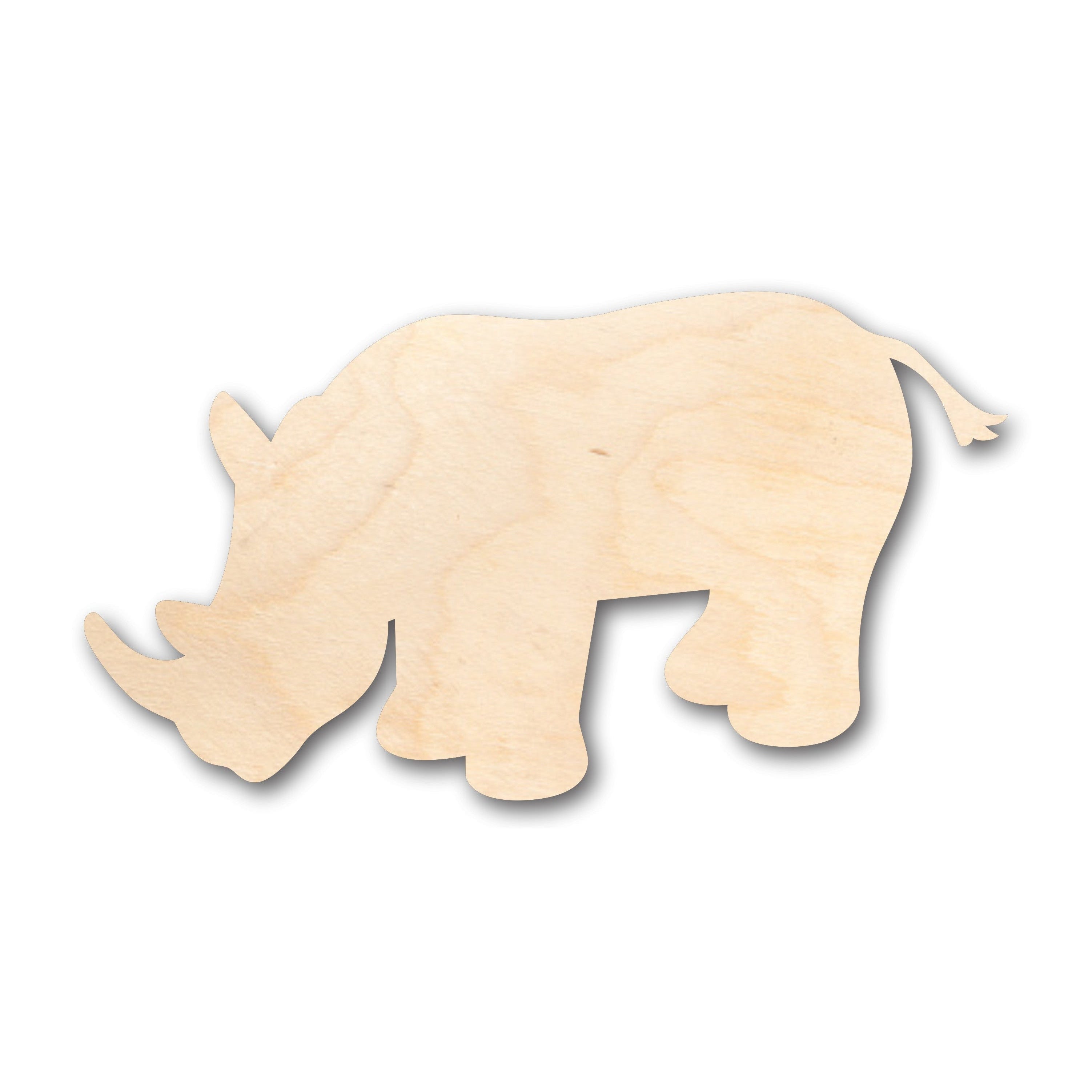 Unfinished Wood African Wildlife Rhinoceros Rhino Shape for DIY Craft Projects - Available up to 46 Inches