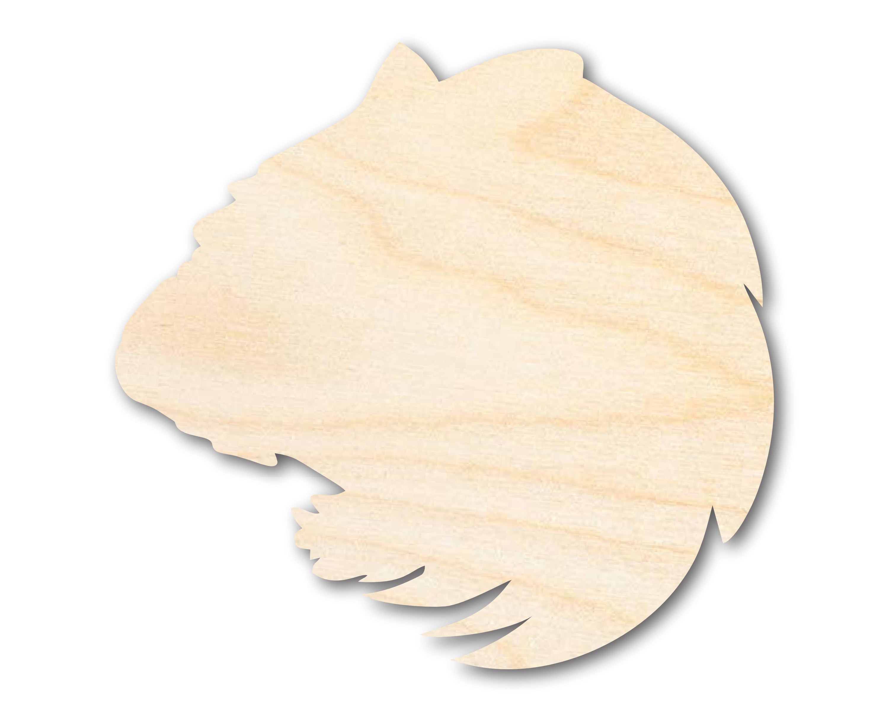 Unfinished DIY Craft Cutout in the Shape of a Wood Tiger Mascot | Up to 46 DIY Options