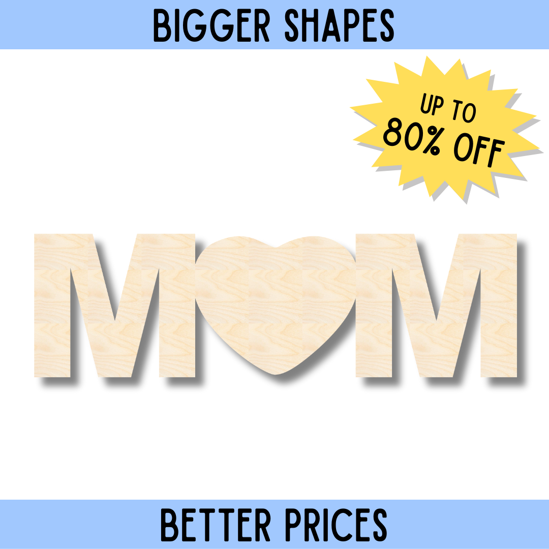 Enhanced DIY Unfinished Wood Mom Cutout for Crafting - Bigger Size, Better Value