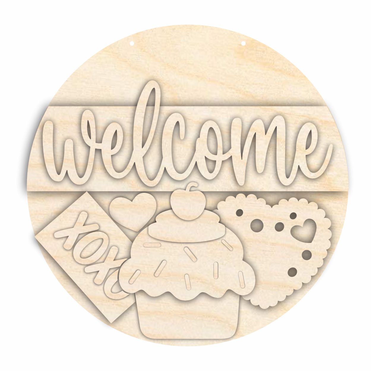 1/4 Thick Unfinished Wood Valentine's Day Sweets Door Sign Craft Kit