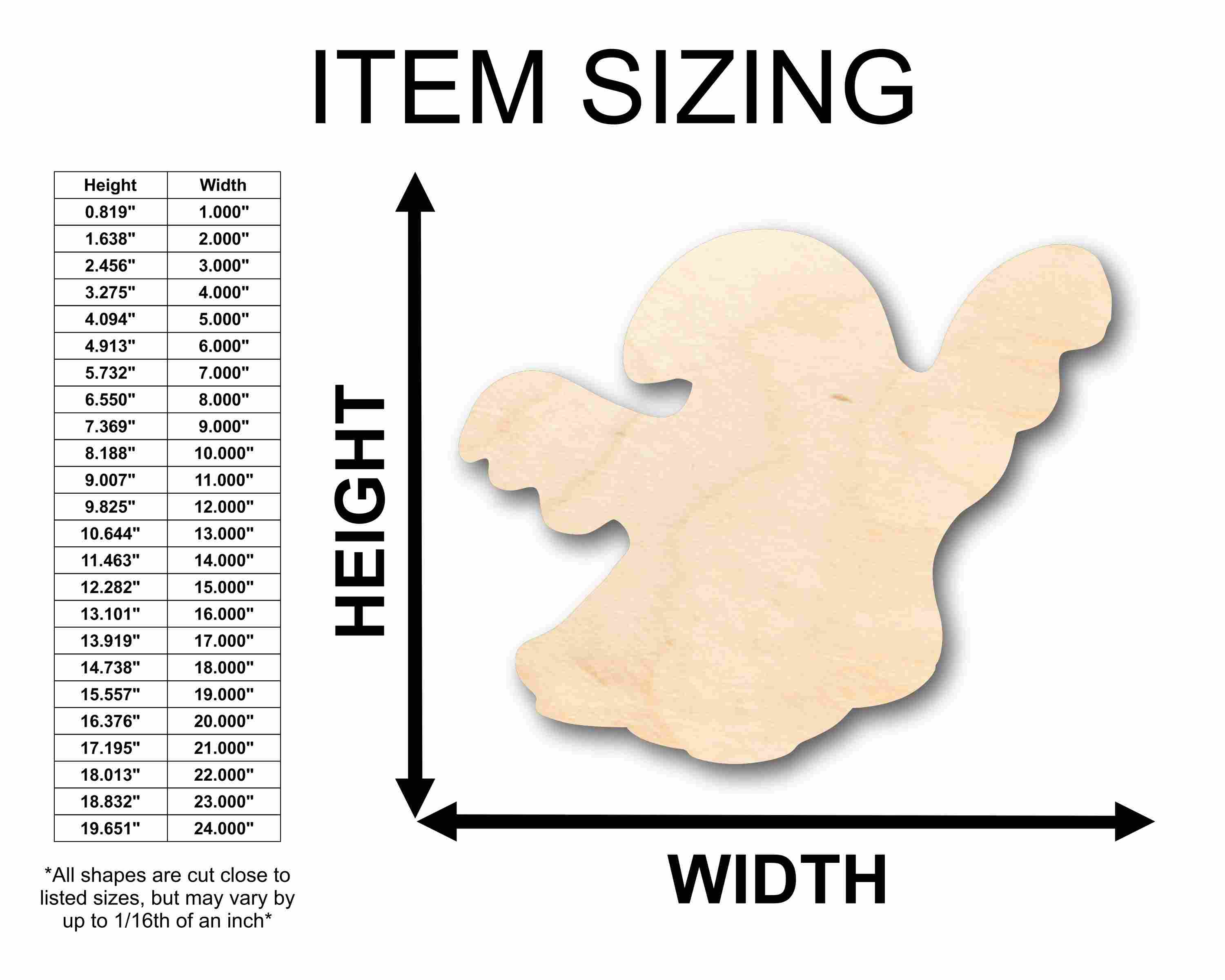 DIY Unfinished Wood Halloween Ghost Silhouette - Up to 46 Crafts