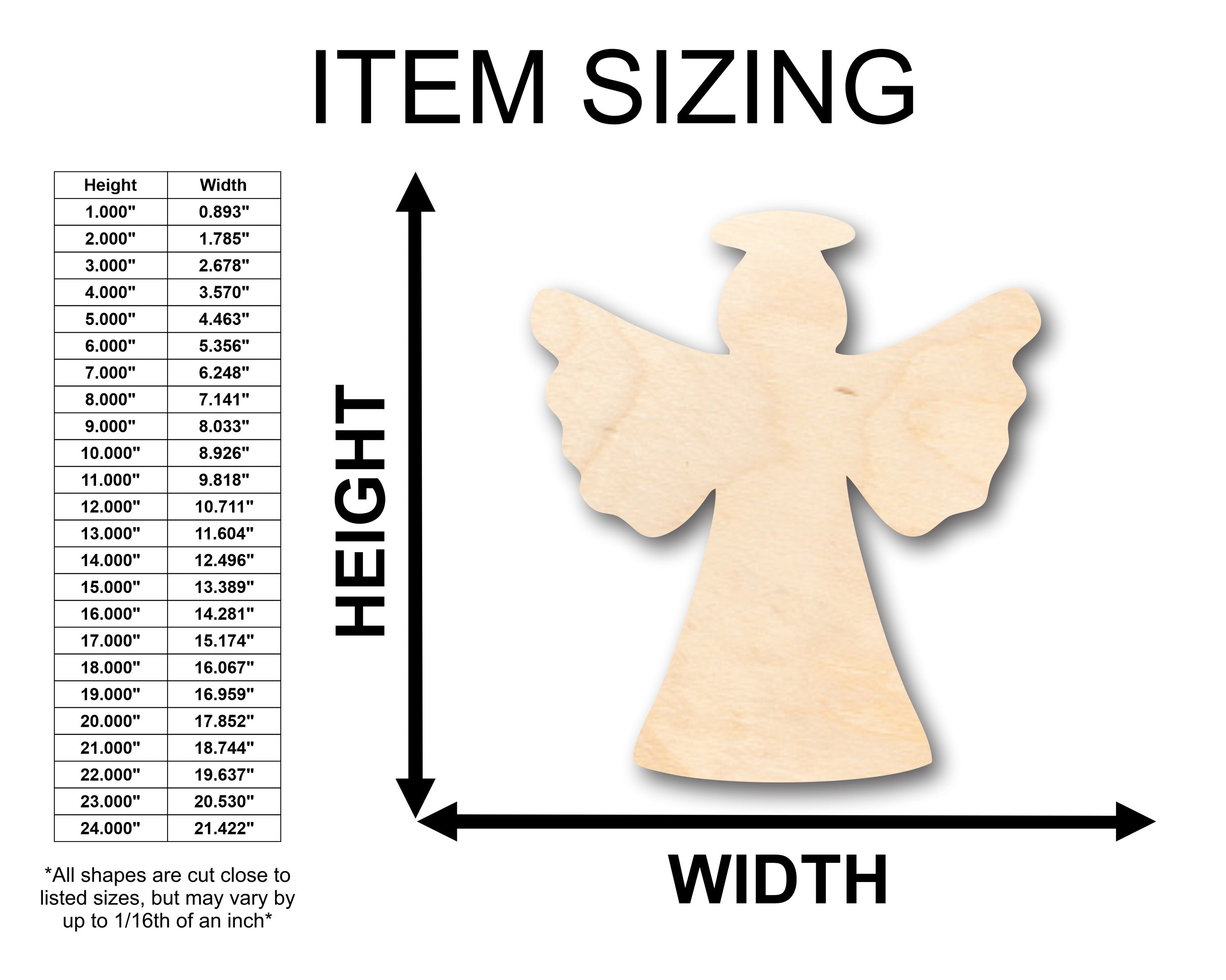 Unfinished Wood DIY Craft Supplies in Halo Angel Shape - Suitable for Up to 46 DIY Projects