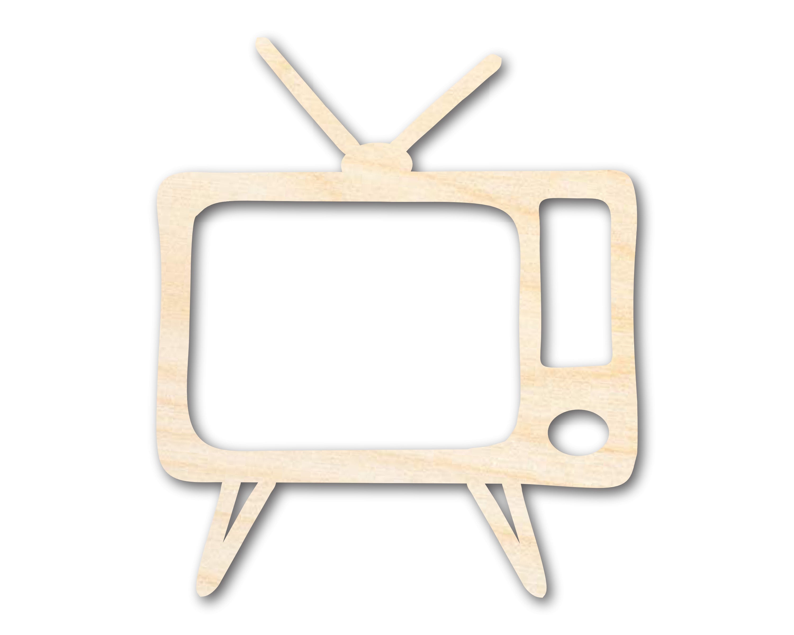 DIY Unfinished Baltic Birch Old TV Shape Craft Cutout up to 46 Inches