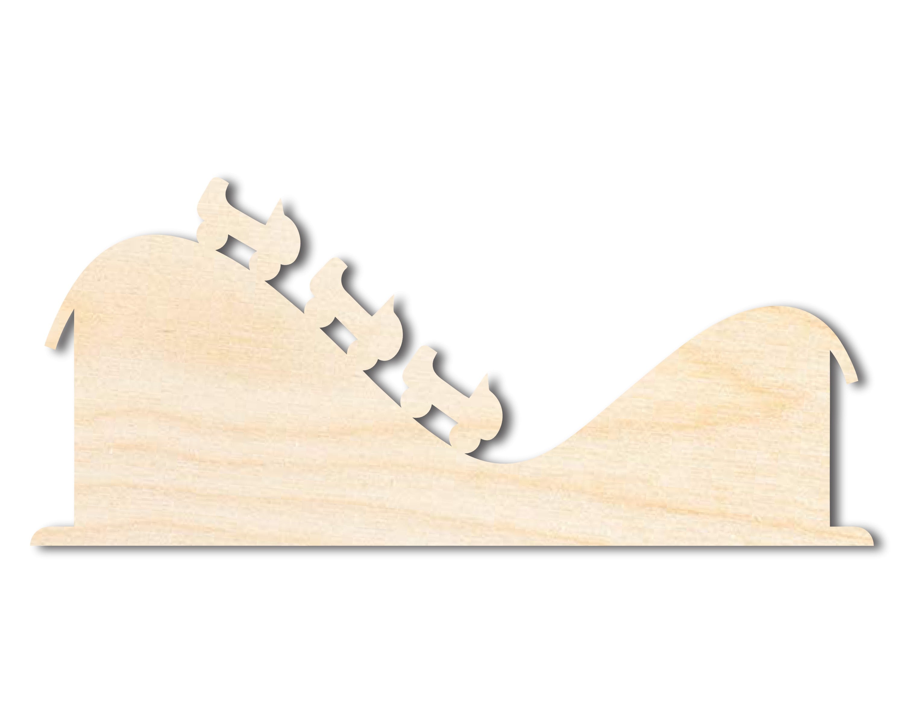 Unfinished DIY Wood Rollercoaster Shape Craft Cutout for Amusement Park Themed Projects up to 46 Inches
