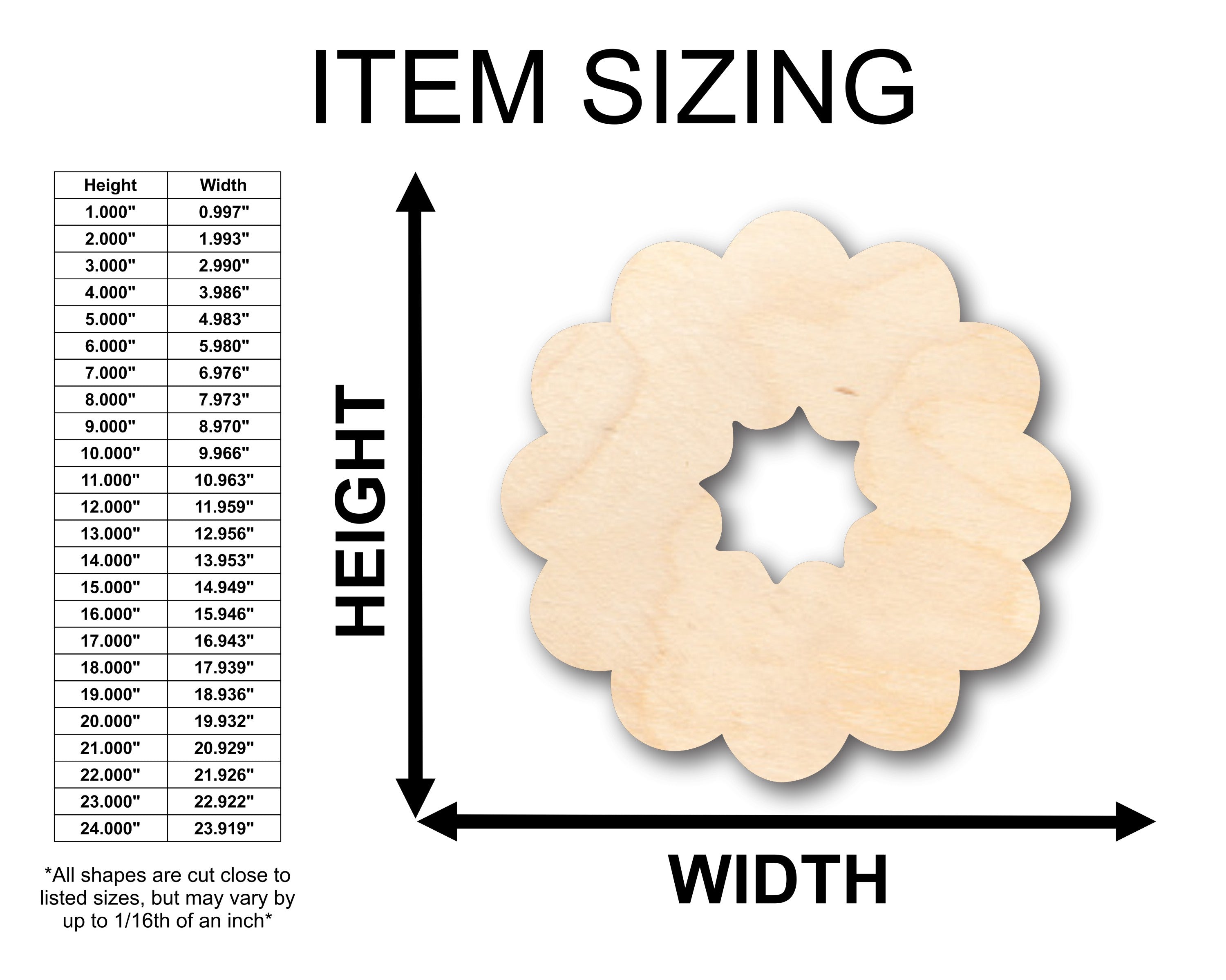 DIY Unfinished Cute Christmas Wood Wreath Shape - Up to 46