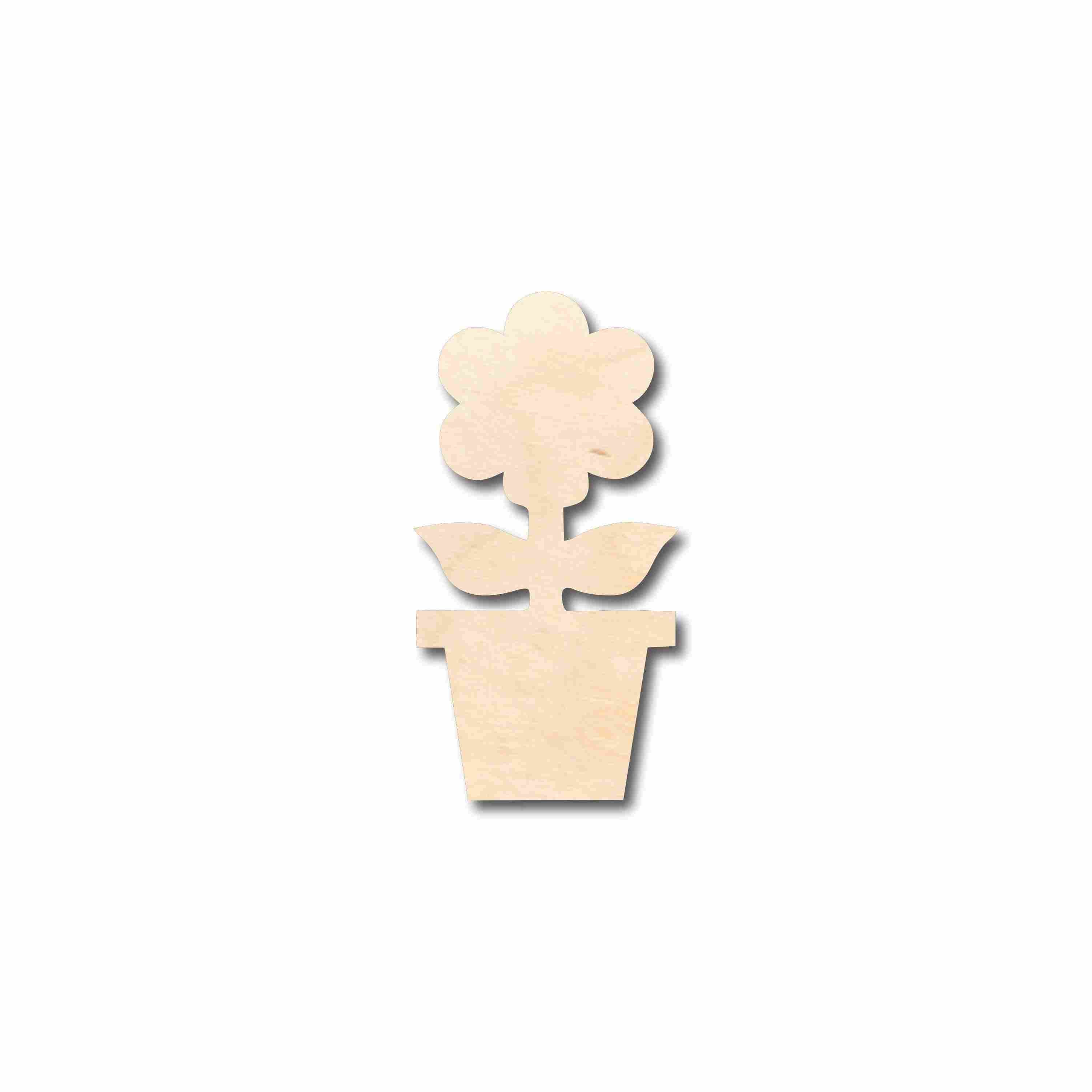 DIY Unfinished Wood Flower in Pot Silhouette Craft - Ideal for Up to 46 Do - It - Yourself Projects