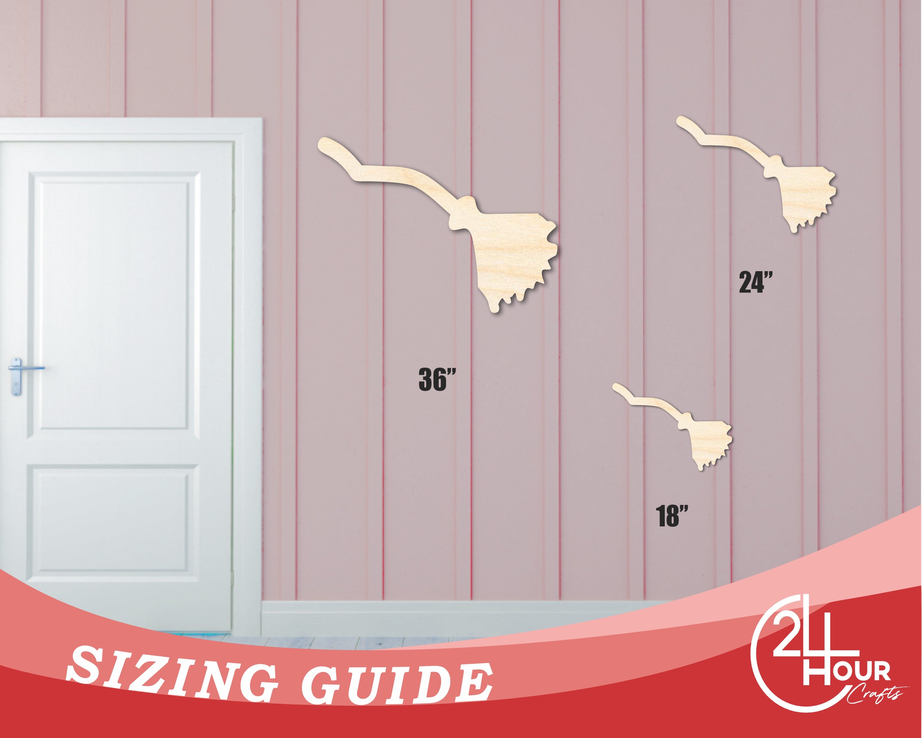 Enhanced DIY Craft Cutout: Unfinished Wood Crooked Flying Broom Silhouette from the Bigger and Improved Collection