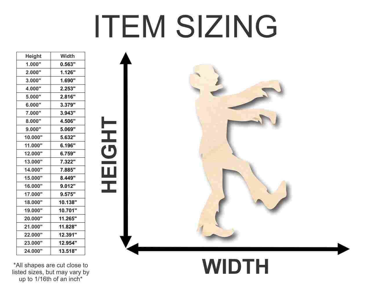 Unfinished Wood DIY Halloween Craft in Zombie Monster Shape - Suitable for up to 46 DIY Projects
