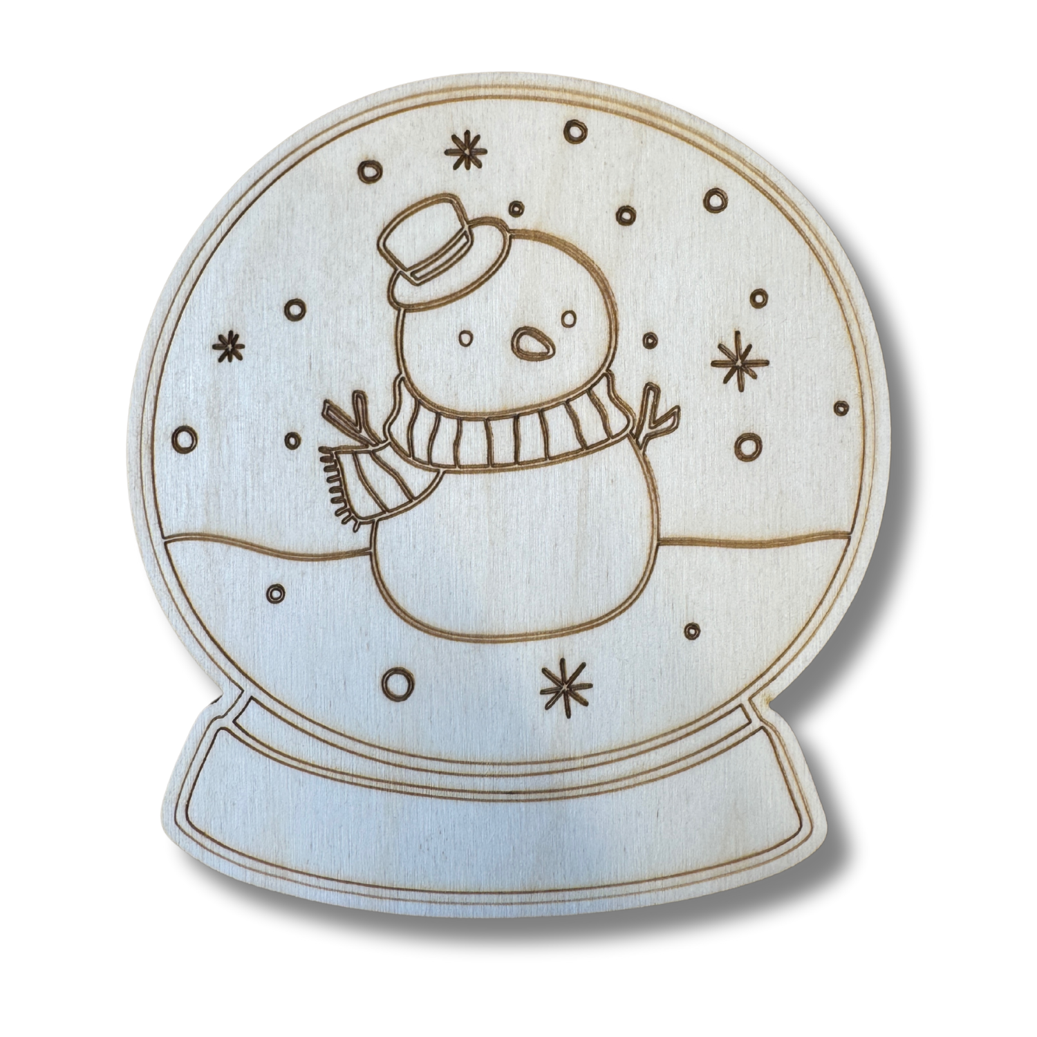 Unfinished Wood Hand - Etched Snowman Snowglobe - Shaped DIY Painting Crafts, Suitable for up to 30 DIY Projects