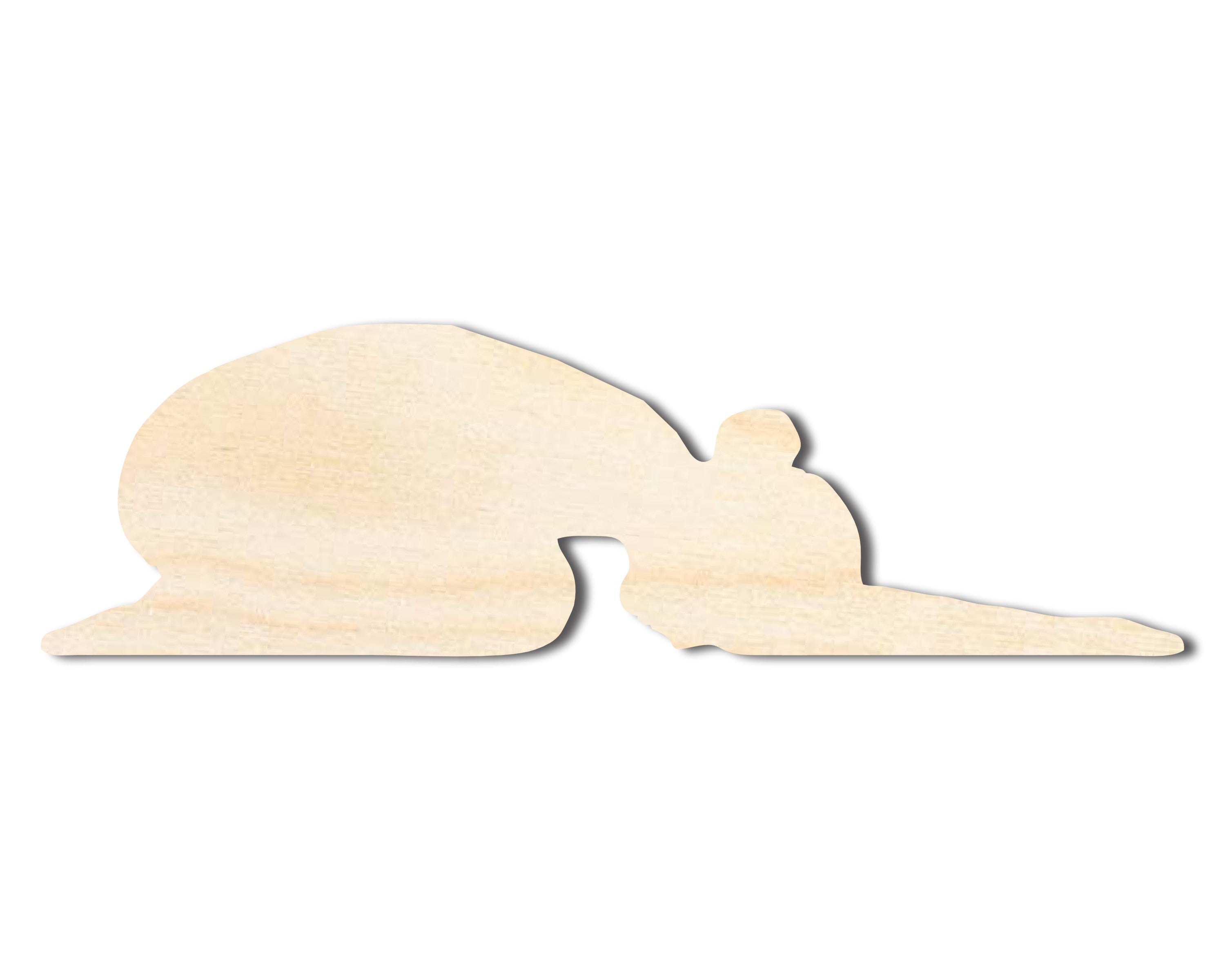 Unfinished Baltic Birch Wood Cutout in Child's Pose Shape for Yoga - Ideal DIY Craft Supplies with Up to 46 Sizes Available