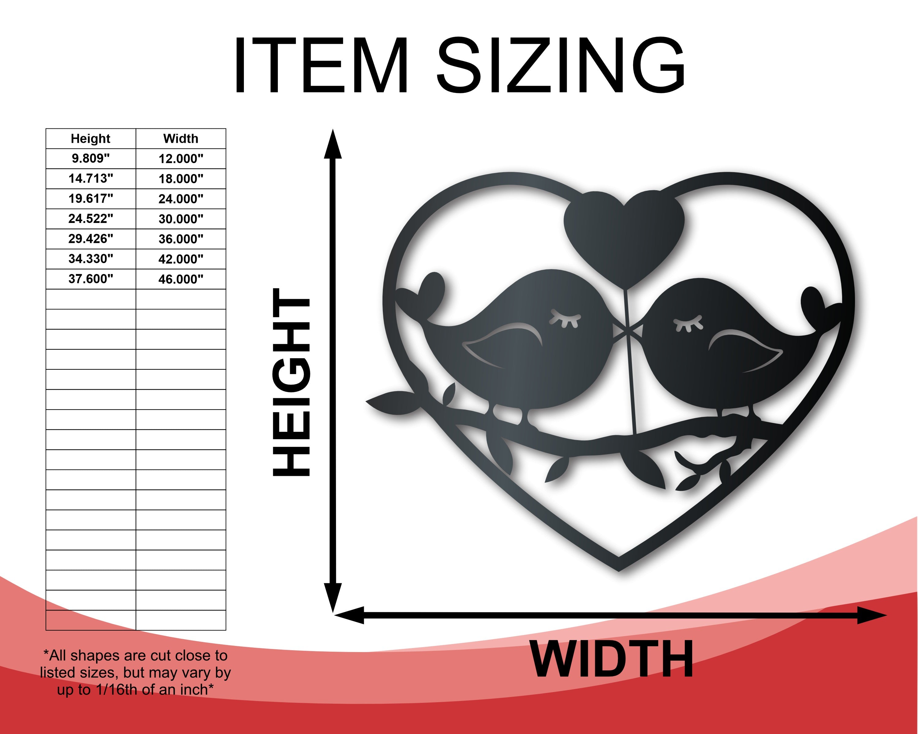 Decorative Metal Wall Art of Love Birds - Metal Love Sign with 14 Different Color Choices, Ideal for Valentine's Day, Weddings, and Anniversaries