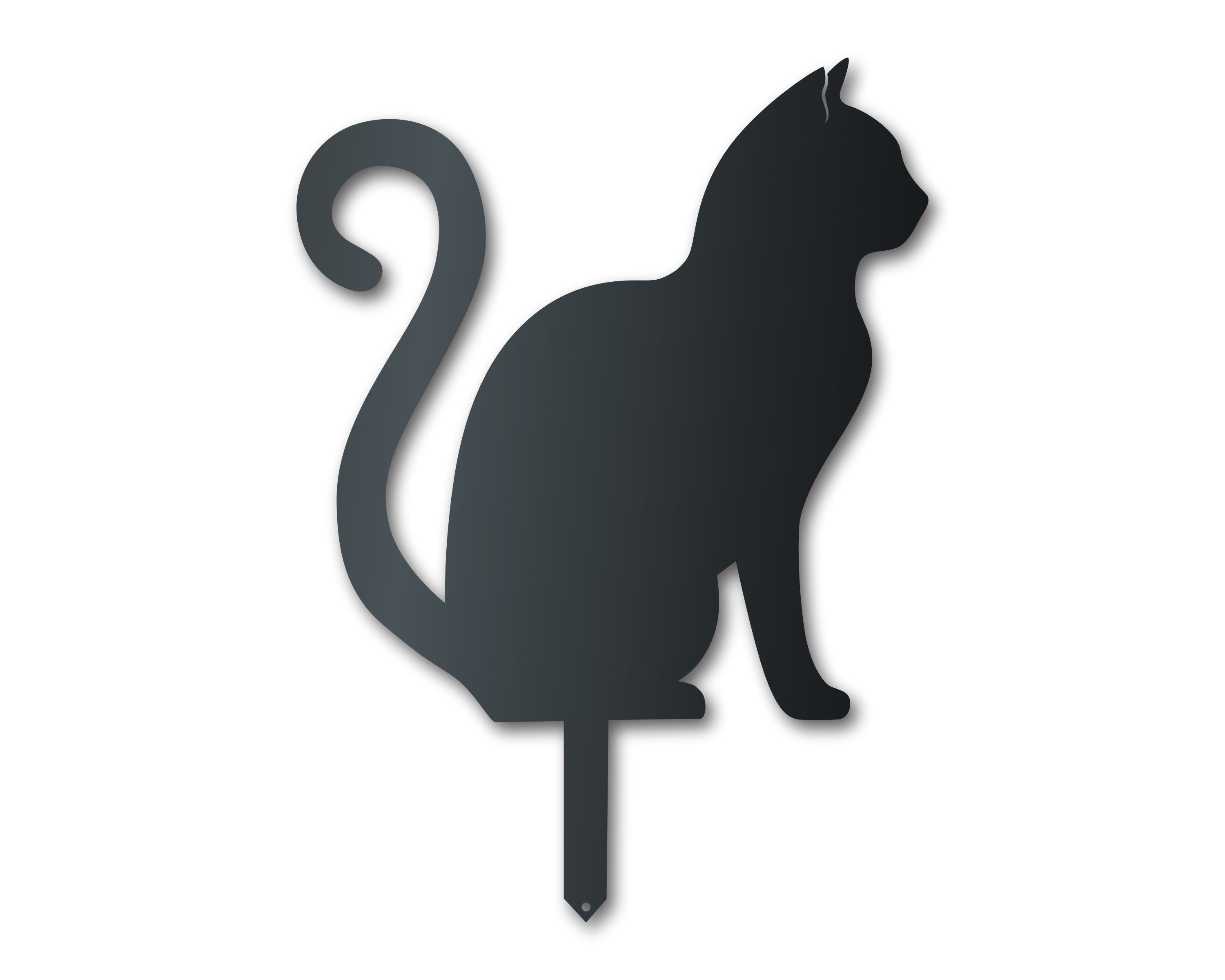 Durable Metal Sitting Cat Garden Stake with Over 20 Colors & Up to 24-Inch Sizes