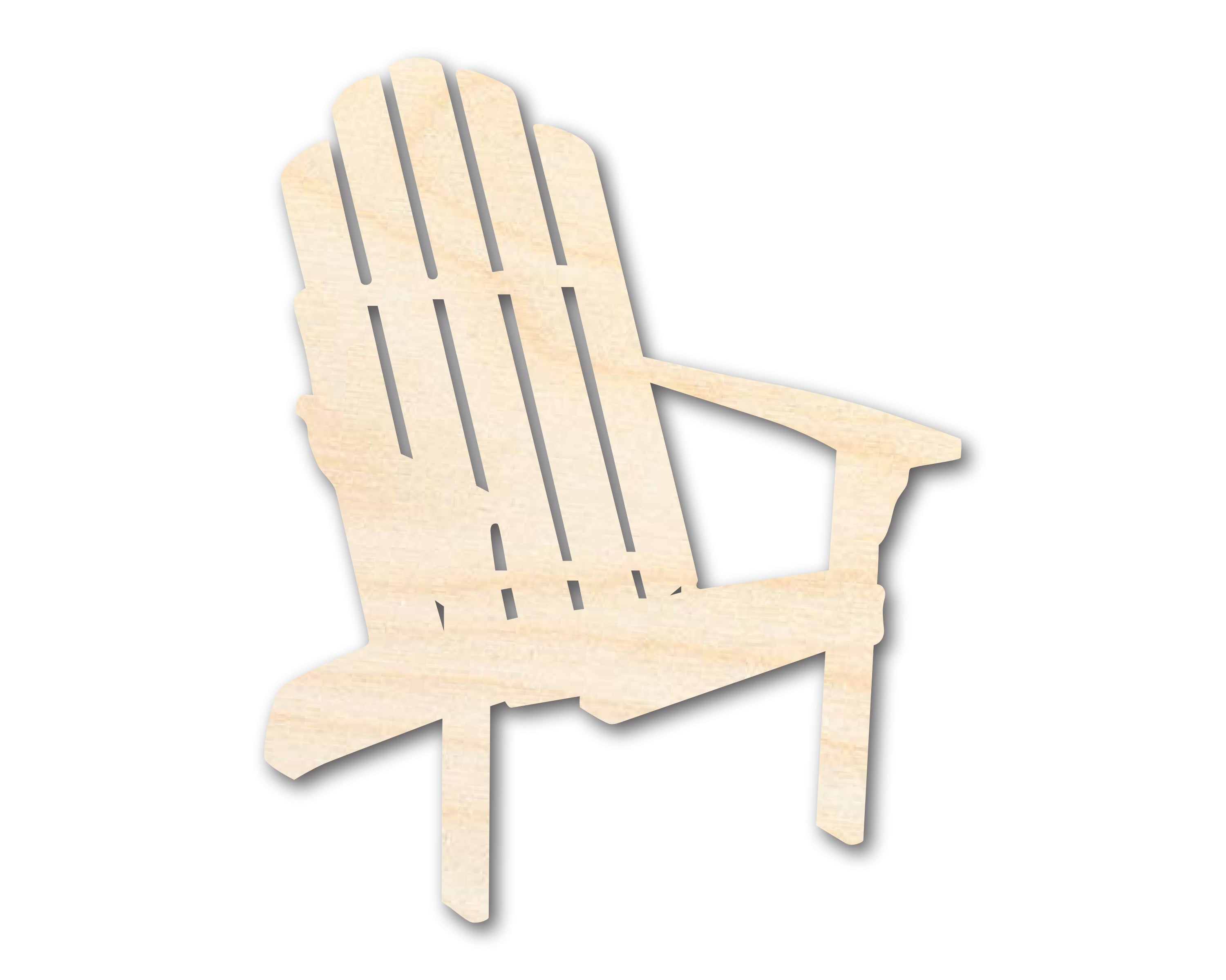 Unfinished Wood Craft Cutout in the Shape of an Adirondack Chair for Summer and Beach DIY Projects up to 46 Inches