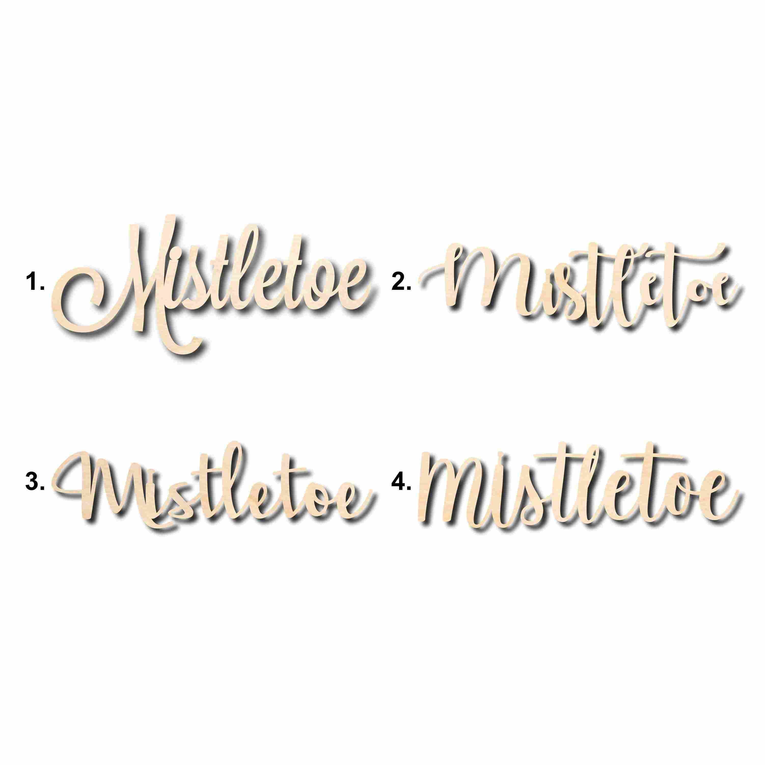 Unfinished Wood Mistletoe Sign Cutout for DIY Home Decor Crafts