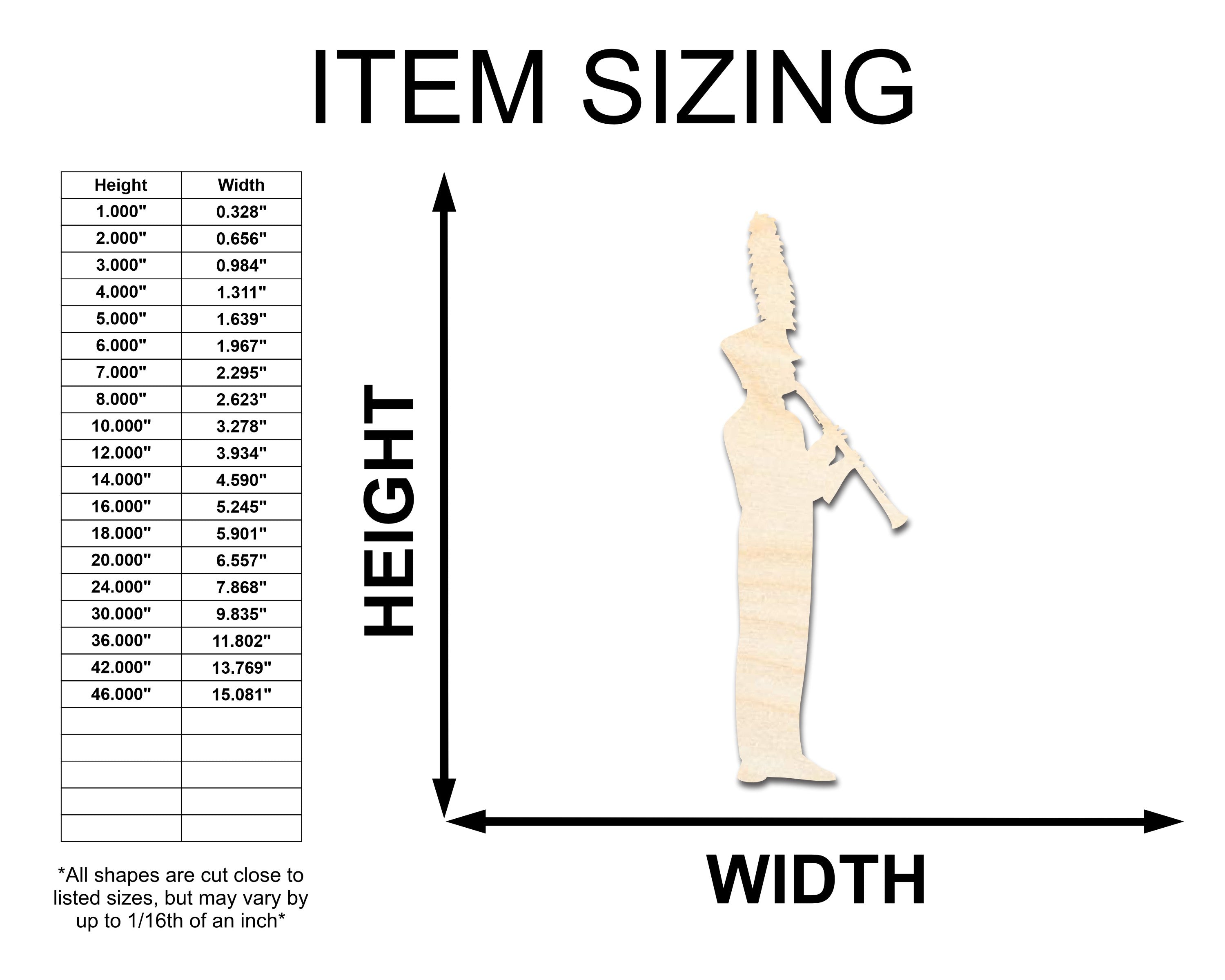 Unfinished DIY Marching Band Shape Craft Cutout with Sizes up to 46 Inches