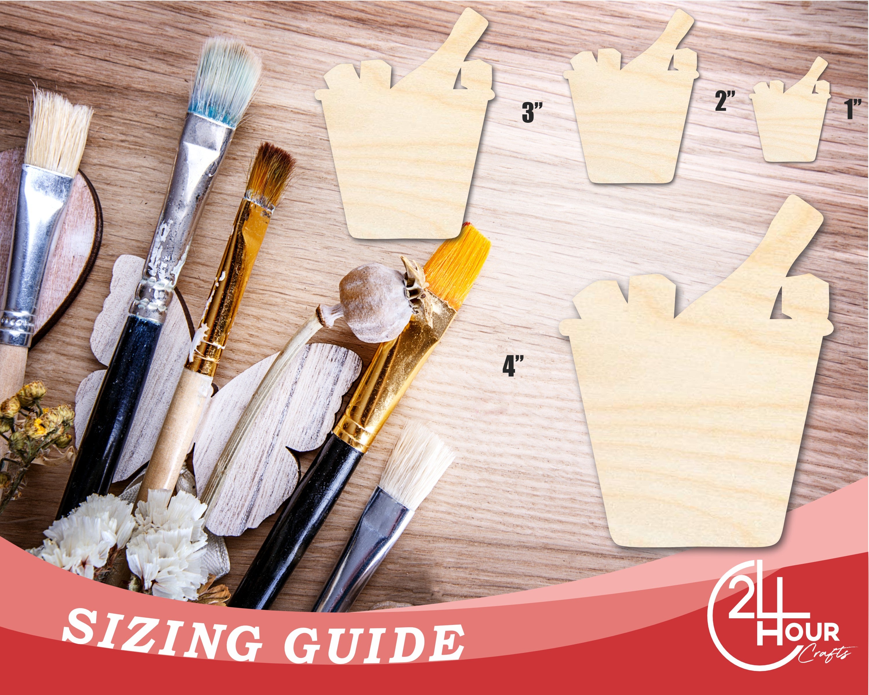 DIY Unfinished Champagne Bucket Silhouette Cutouts - Up to 46 Pieces for Crafts