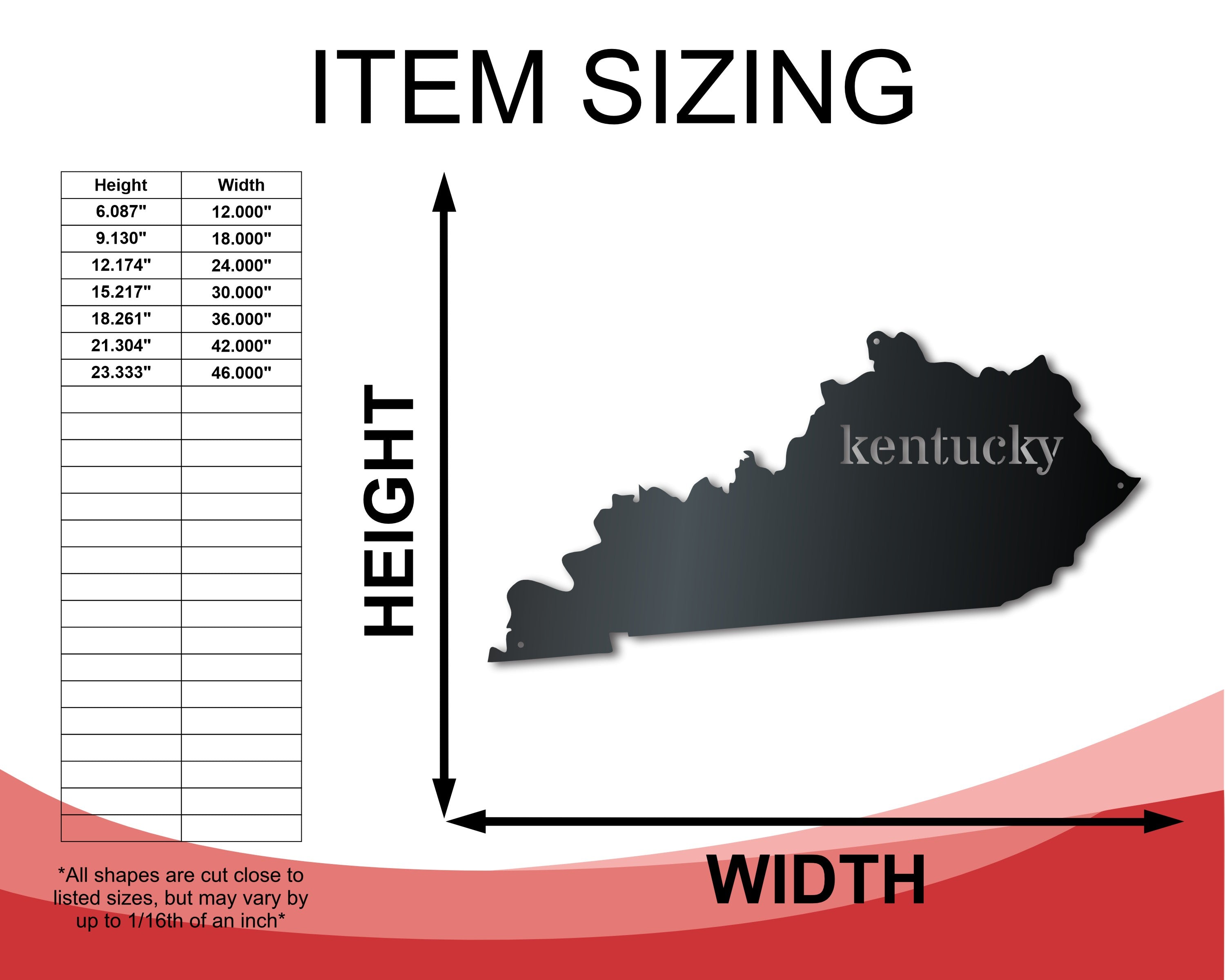 Customizable Metal Kentucky Wall Art with 14 Color Options and Multiple Sizes