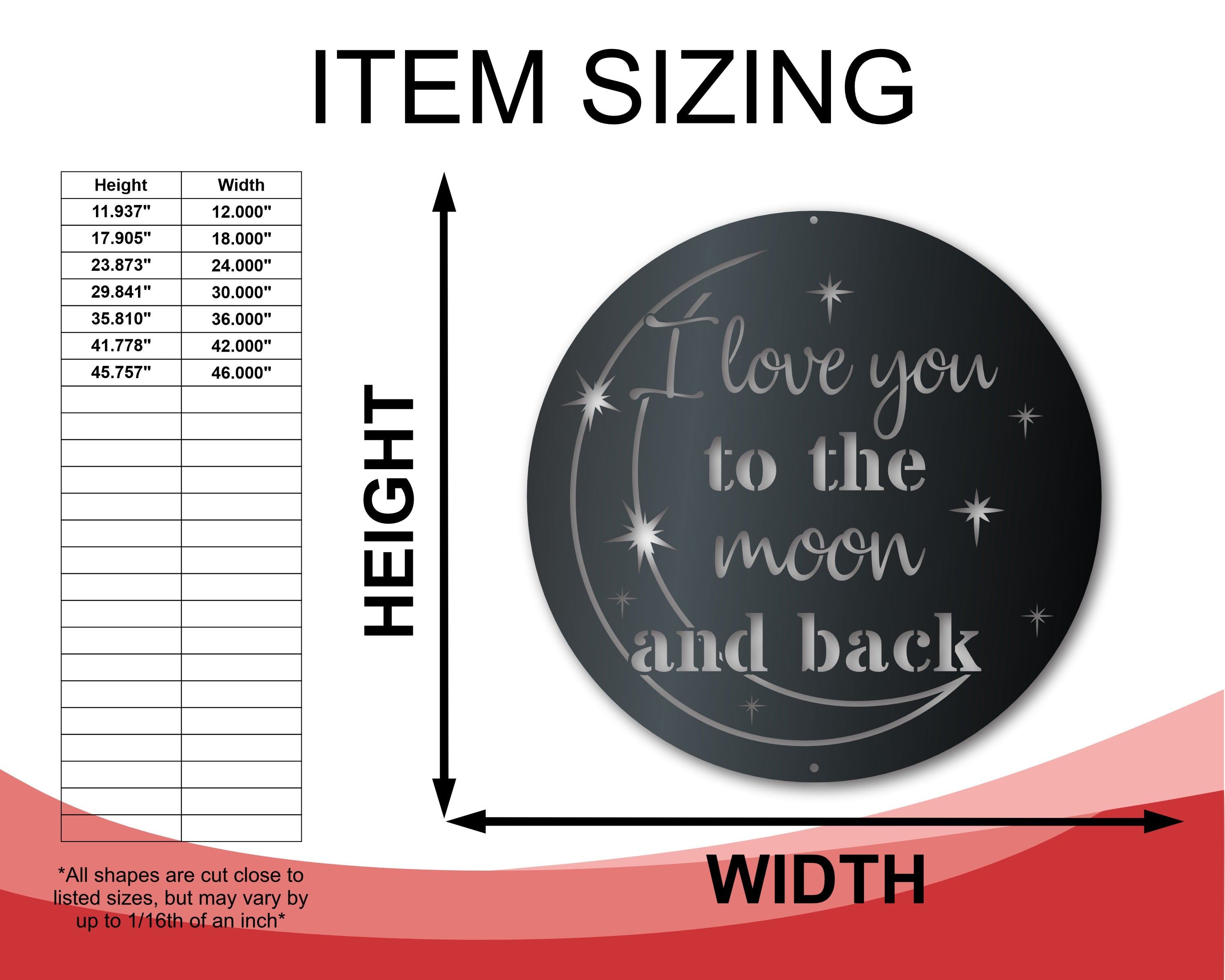 Stunning Metal Wall Art Sign - 'To the Moon and Back' Design with 14 Different Color Choices