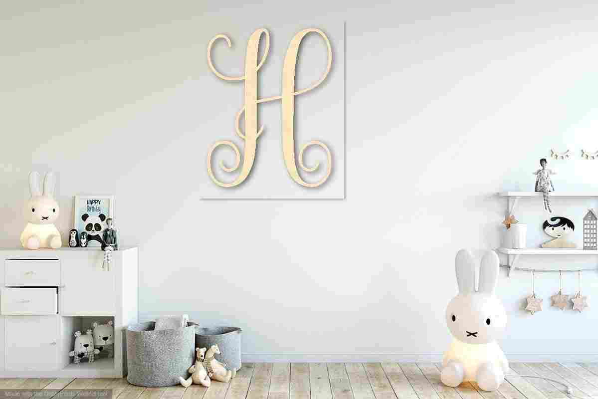 Unfinished Laser - Cut Individual Wood Monogram for Personalized Decor - Ideal for Weddings, Nursery, and Wall Hangings, Up to 46 Inches High for DIY Projects