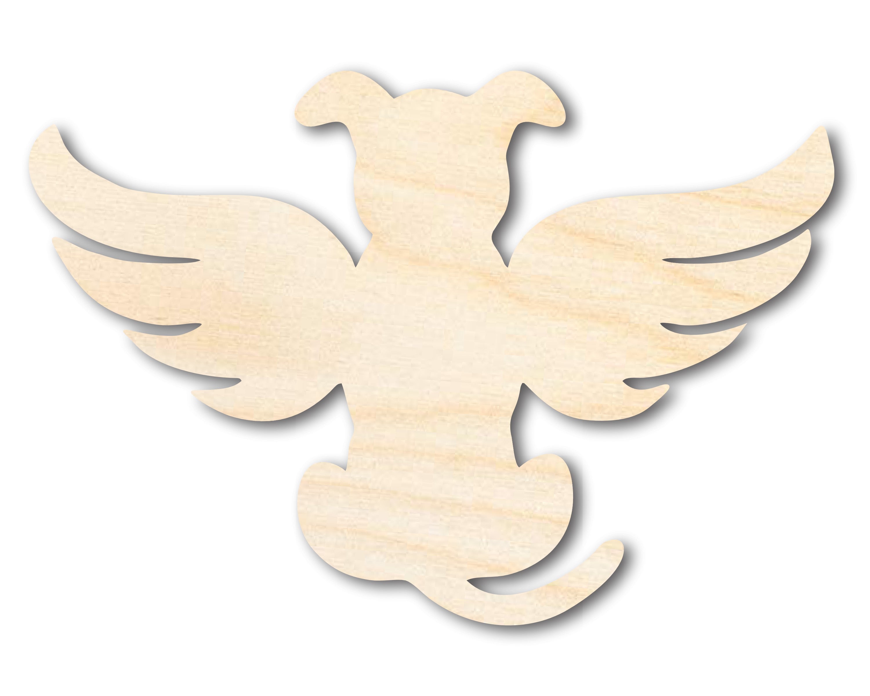 Unfinished Wood Pet Craft in Angel Dog Shape - Sizes up to 46 Inches
