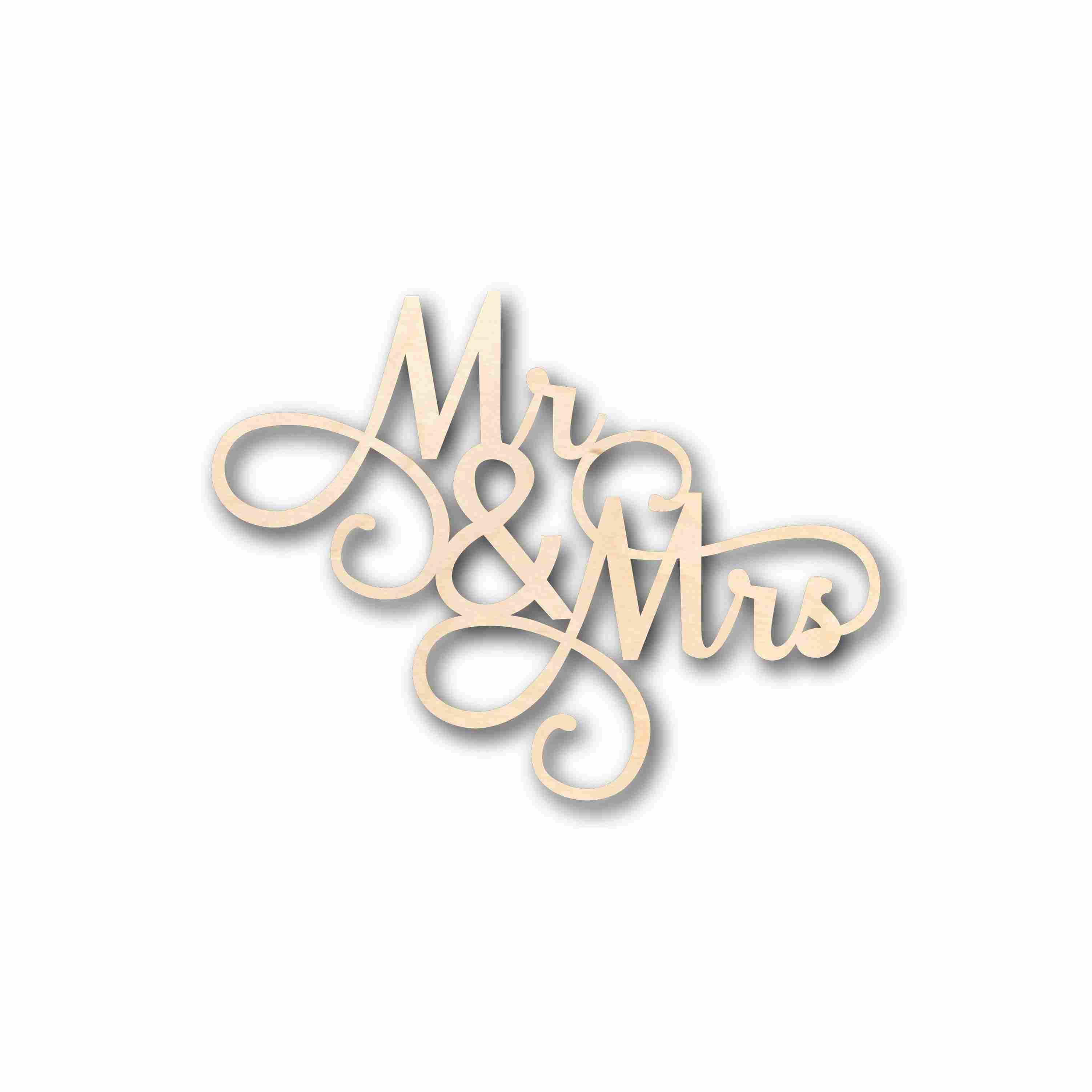 Unfinished Wood Mr. & Mrs. Sign Cutout for DIY Wedding Home Decor
