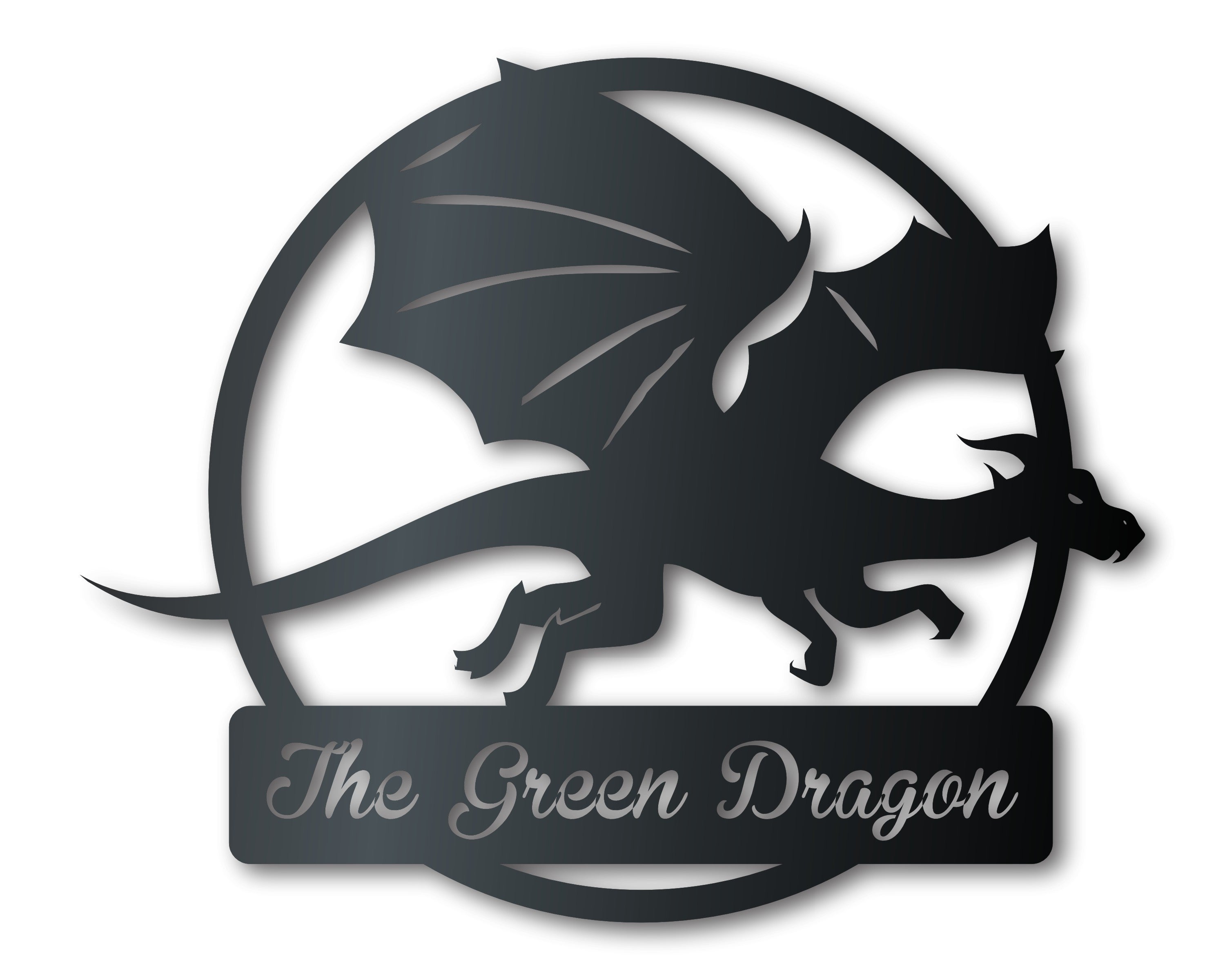 Indoor and Outdoor Decorative Metal Dragon Wall Art Fantasy Sign with Up to 46 Sizes and Over 20 Color Choices