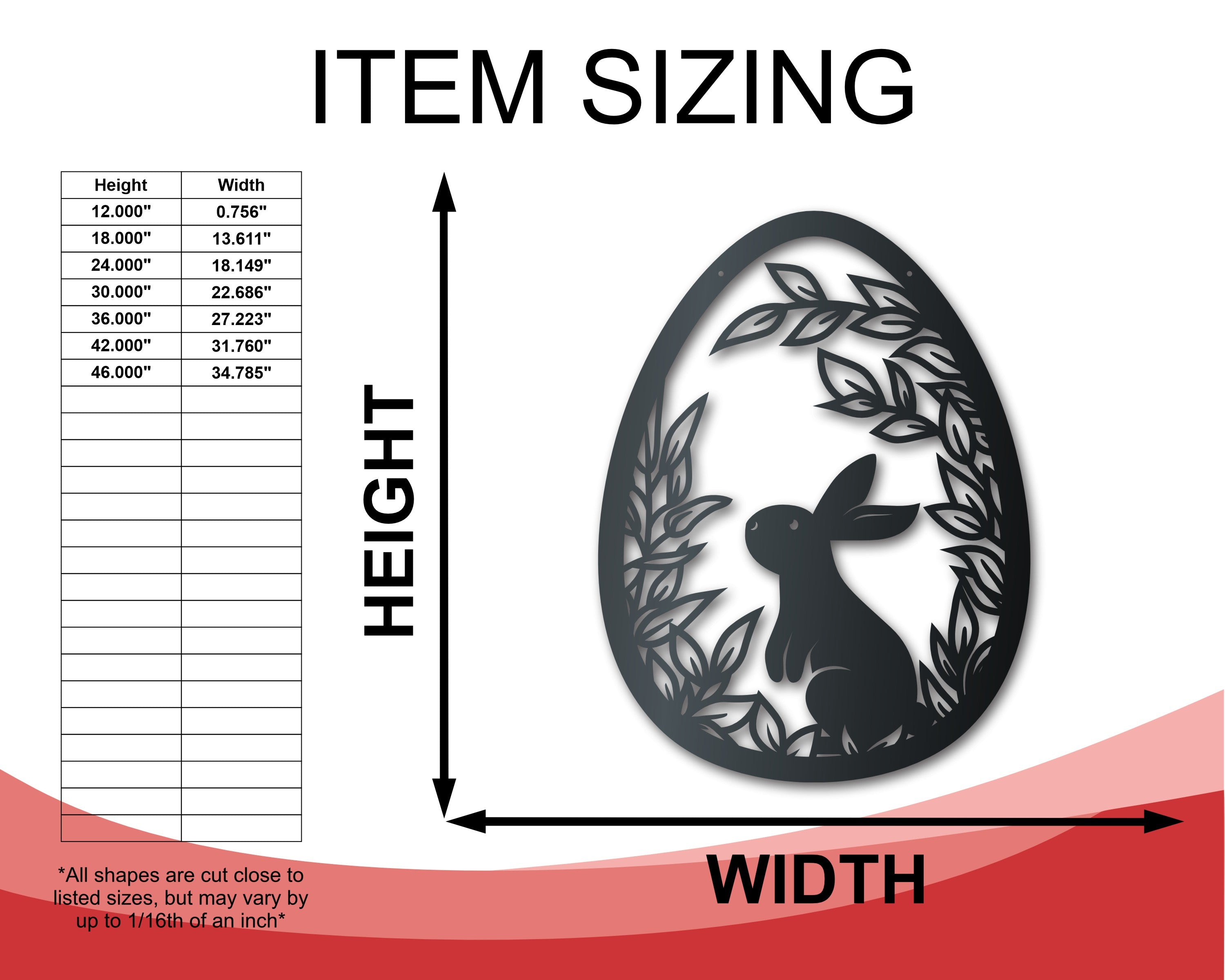 14 - Color Metal Easter Bunny Egg Wall Decor with Various Sizes