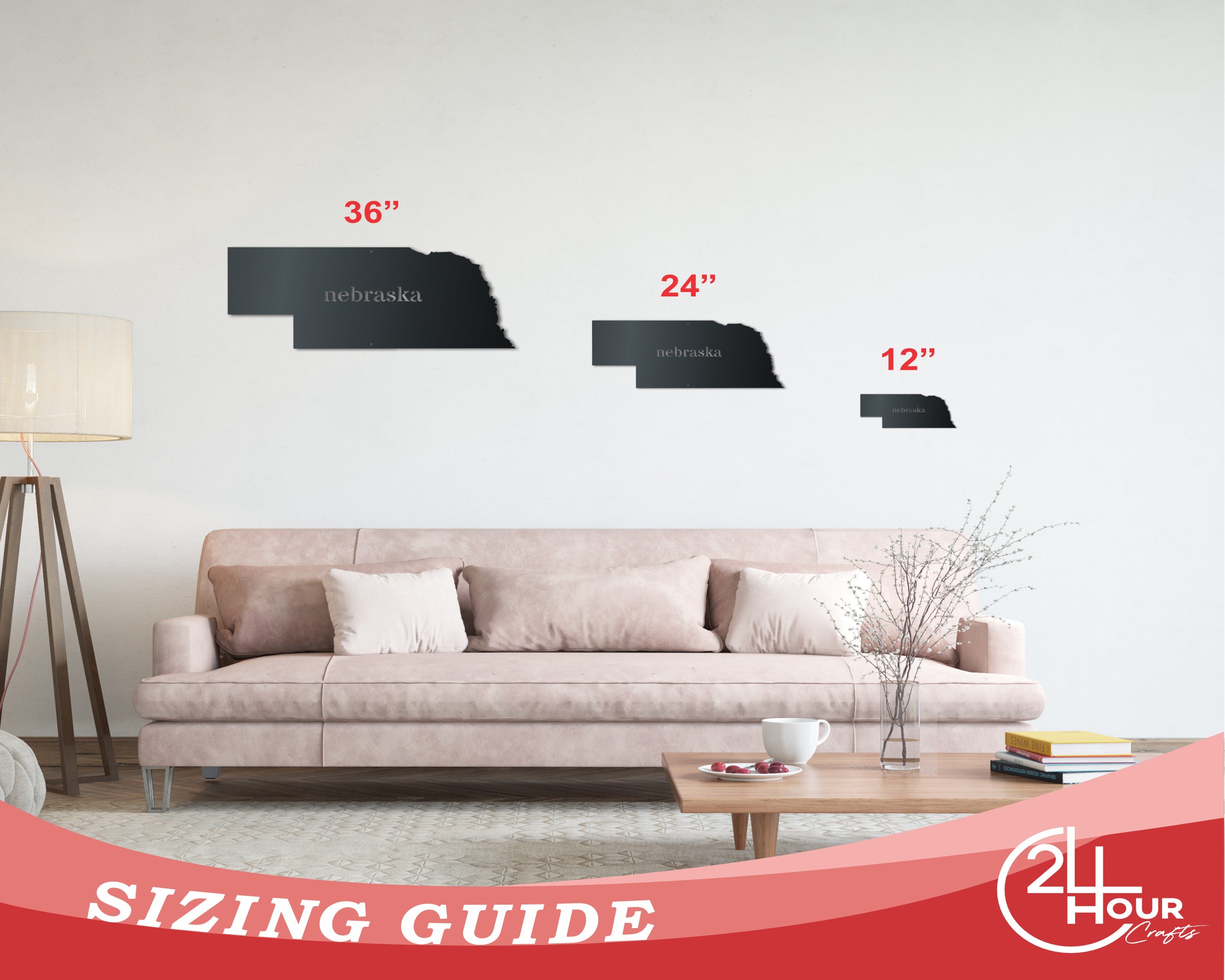 Customizable Metal Nebraska Wall Art with 14 Color Choices