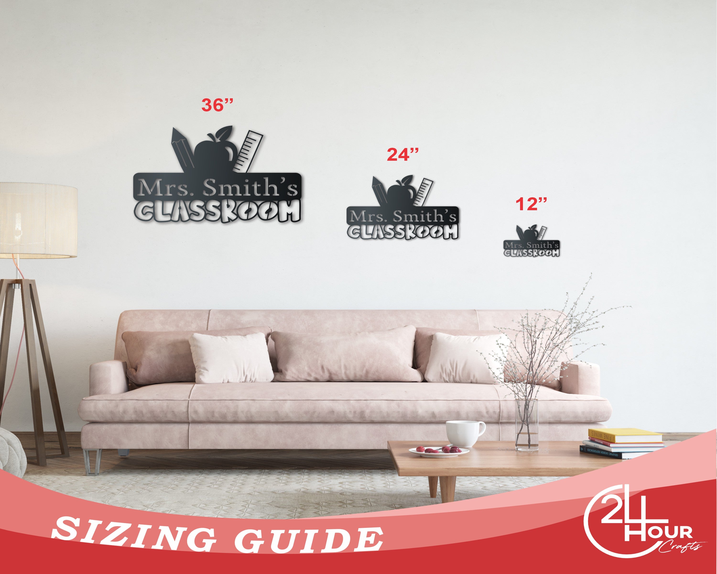 Customizable Metal School Teacher Wall Art | Indoor/Outdoor with 20+ Color Options