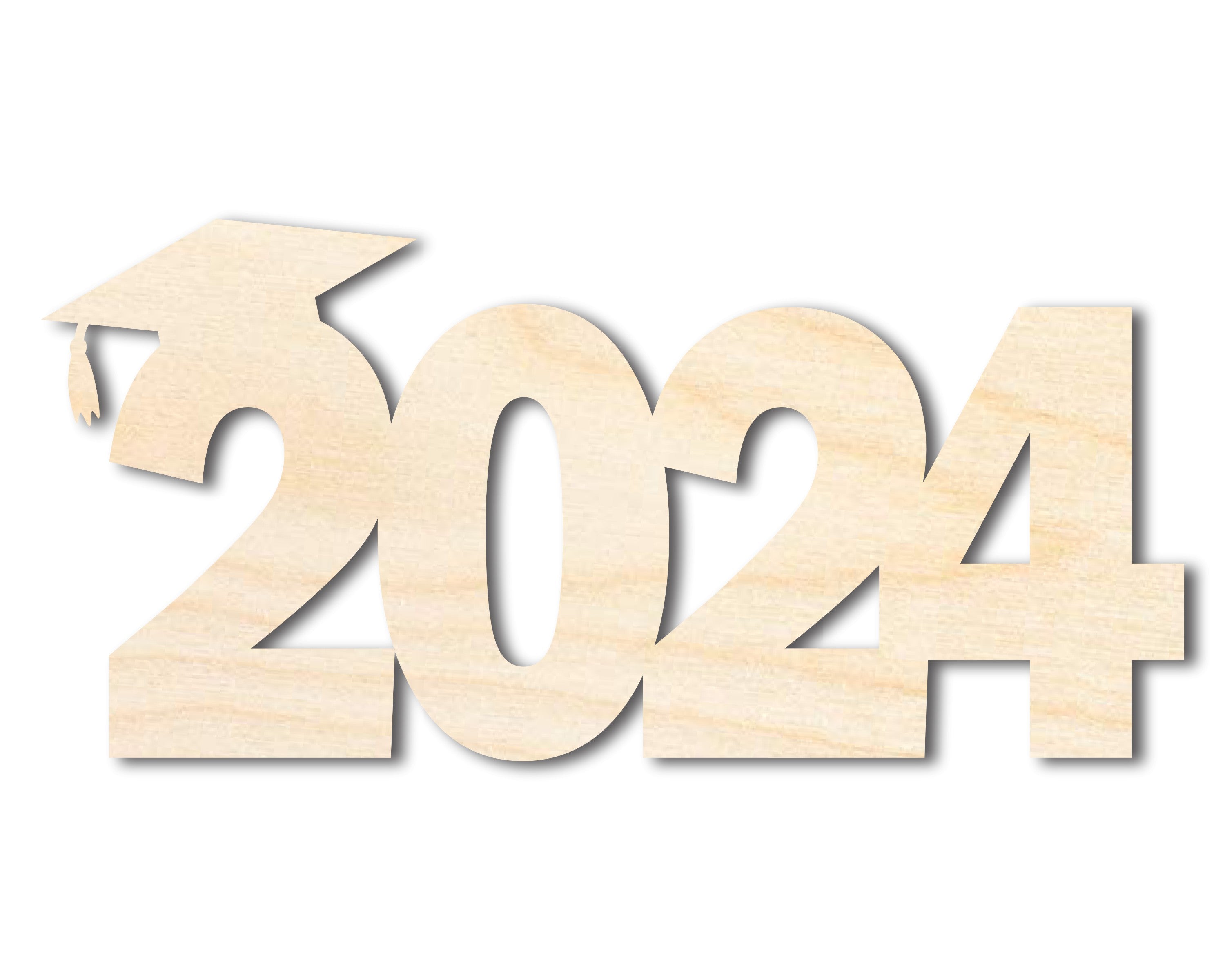Unfinished 2024 Graduation - Shaped DIY Craft Cutouts for Up to 46 Do - It - Yourself Projects