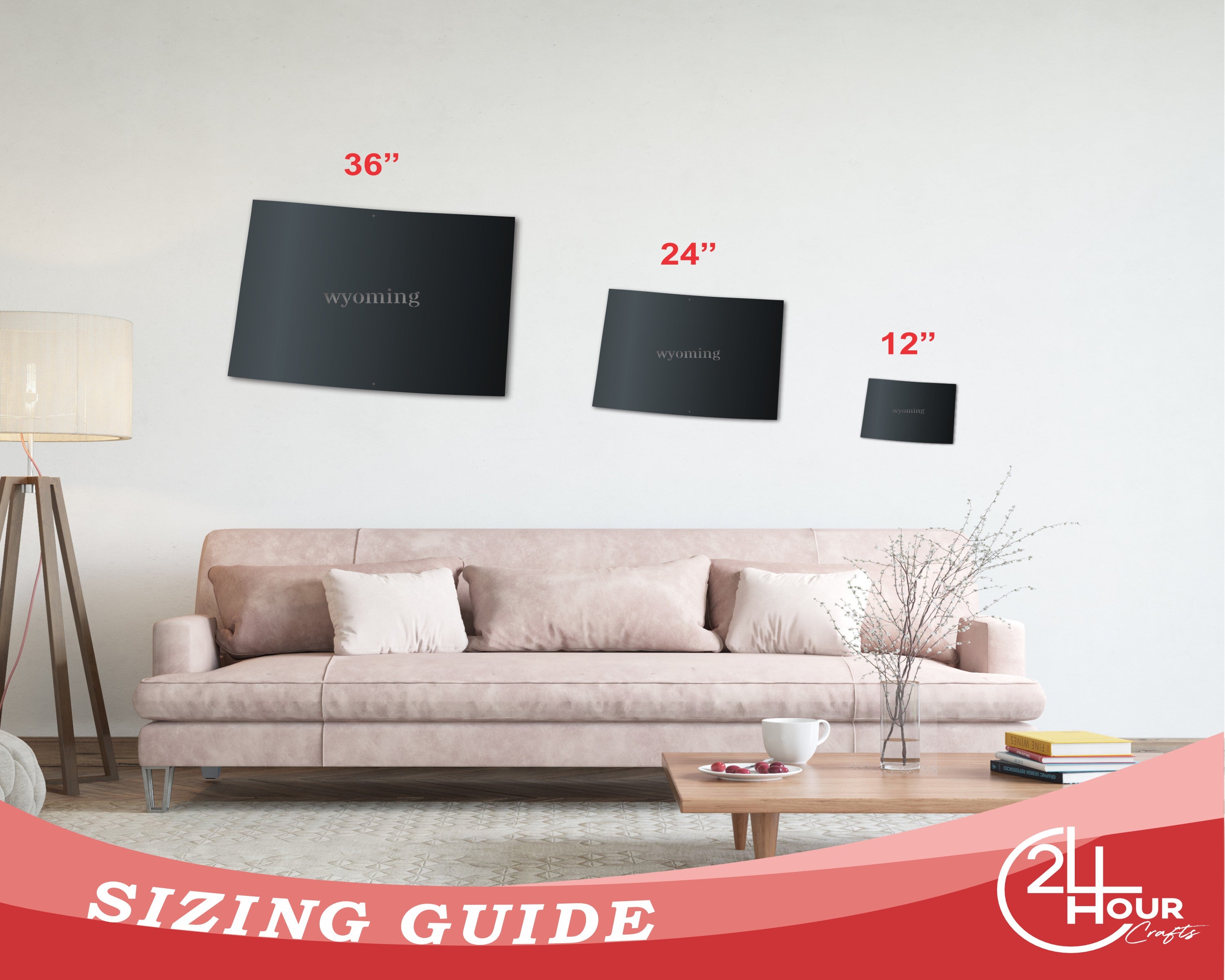 Customizable Metal Wall Art of Wyoming State Sign with 14 Different Color Choices for Home Decor