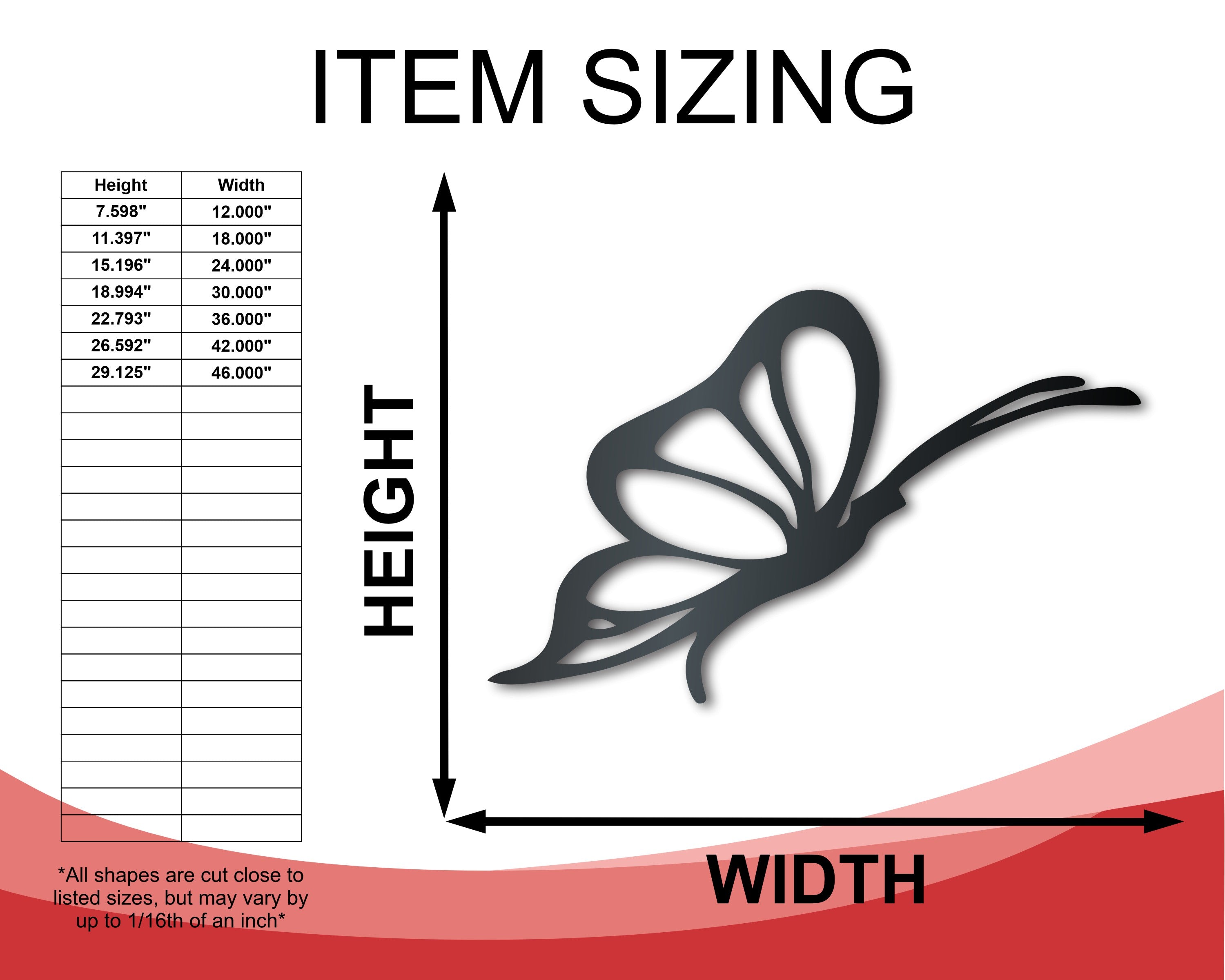 20 - Color Metal Flying Butterfly Wall Decor with Various Sizes