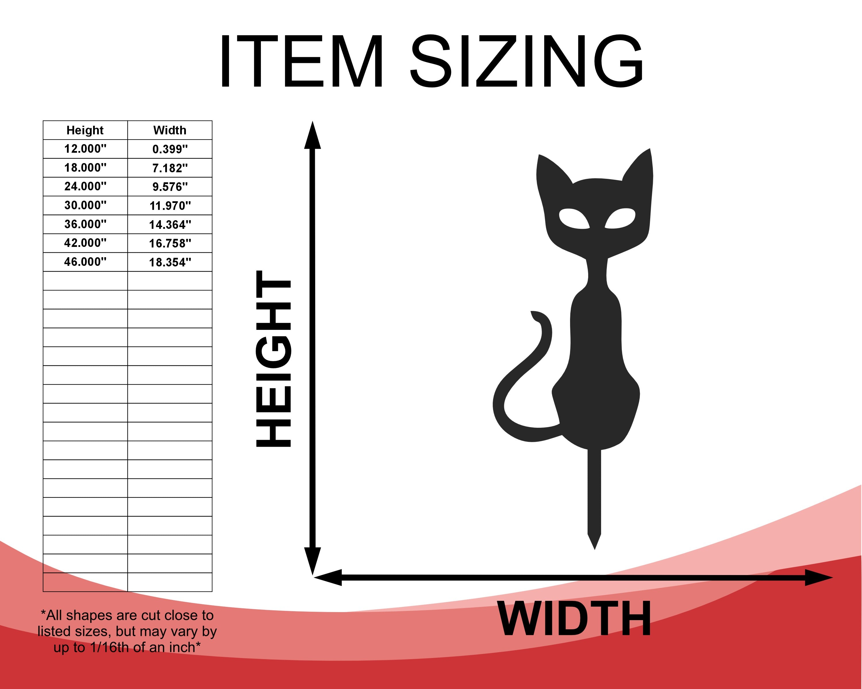 Metal Outdoor Halloween Cat Garden Decorative Stakes - Set of Three with Up to 46 Inches Height and More Than 20 Color Choices