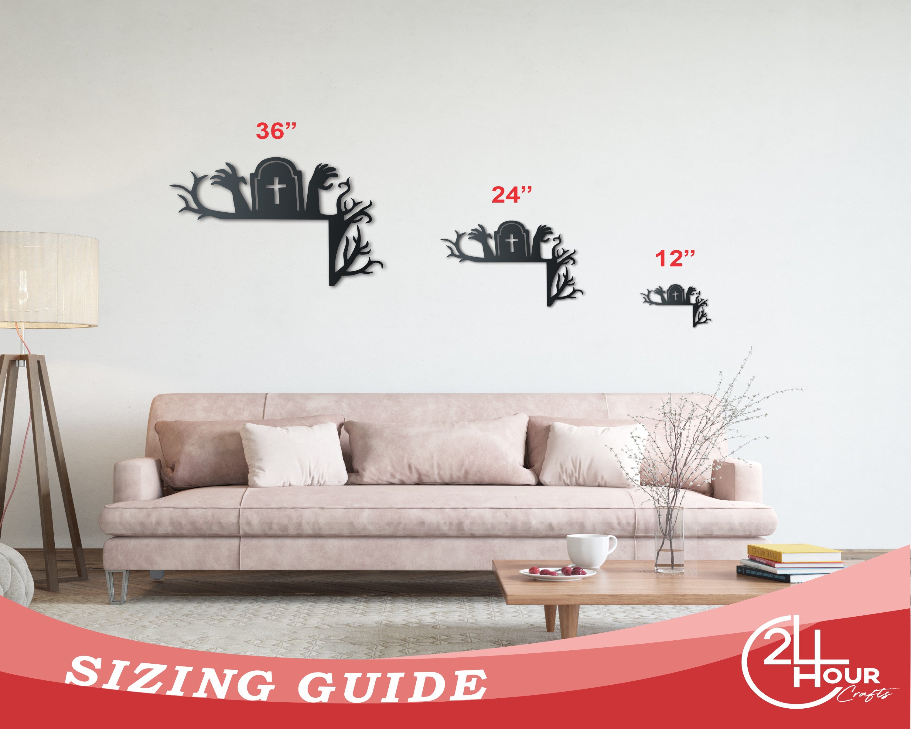 Customizable Metal Zombie Corner Wall Art for Indoor & Outdoor Use, 46 Sizes & 20+ Colors