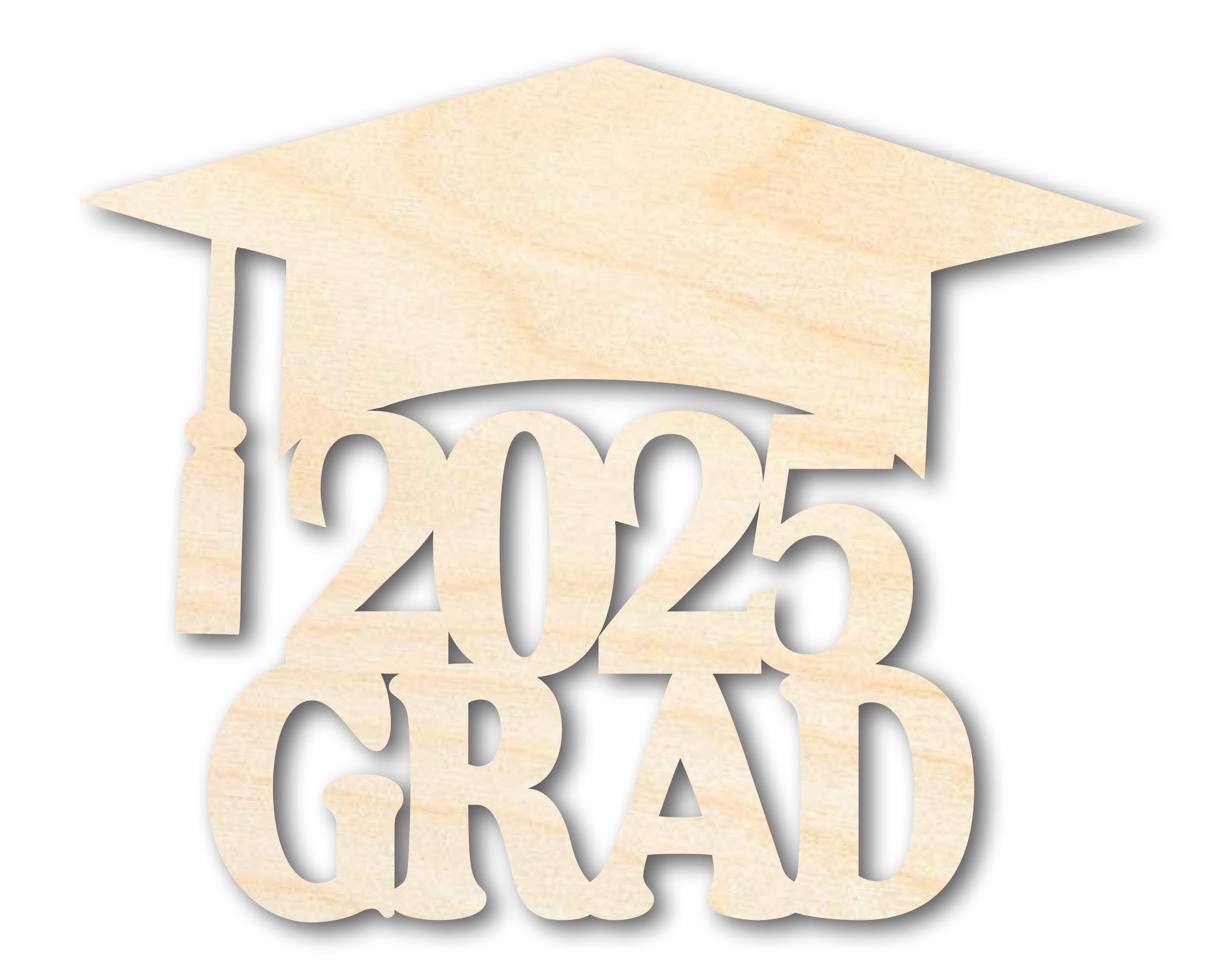 Unfinished Baltic Birch 2025 Grad Shape DIY Craft Cutout up to 46 Inches