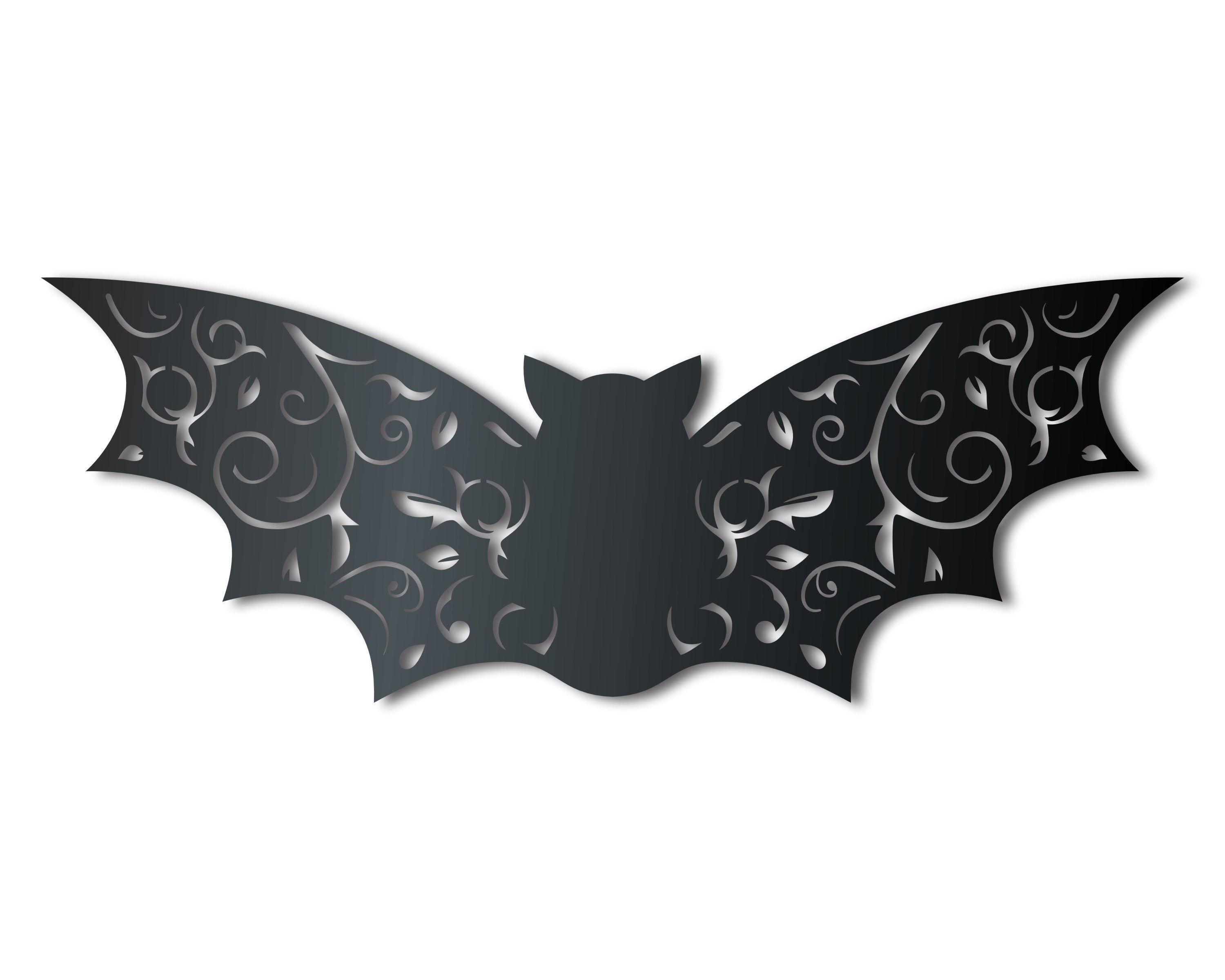 Halloween Metal Floral Bat Wall Art | Up to 36 Inches | Over 20 Color Choices